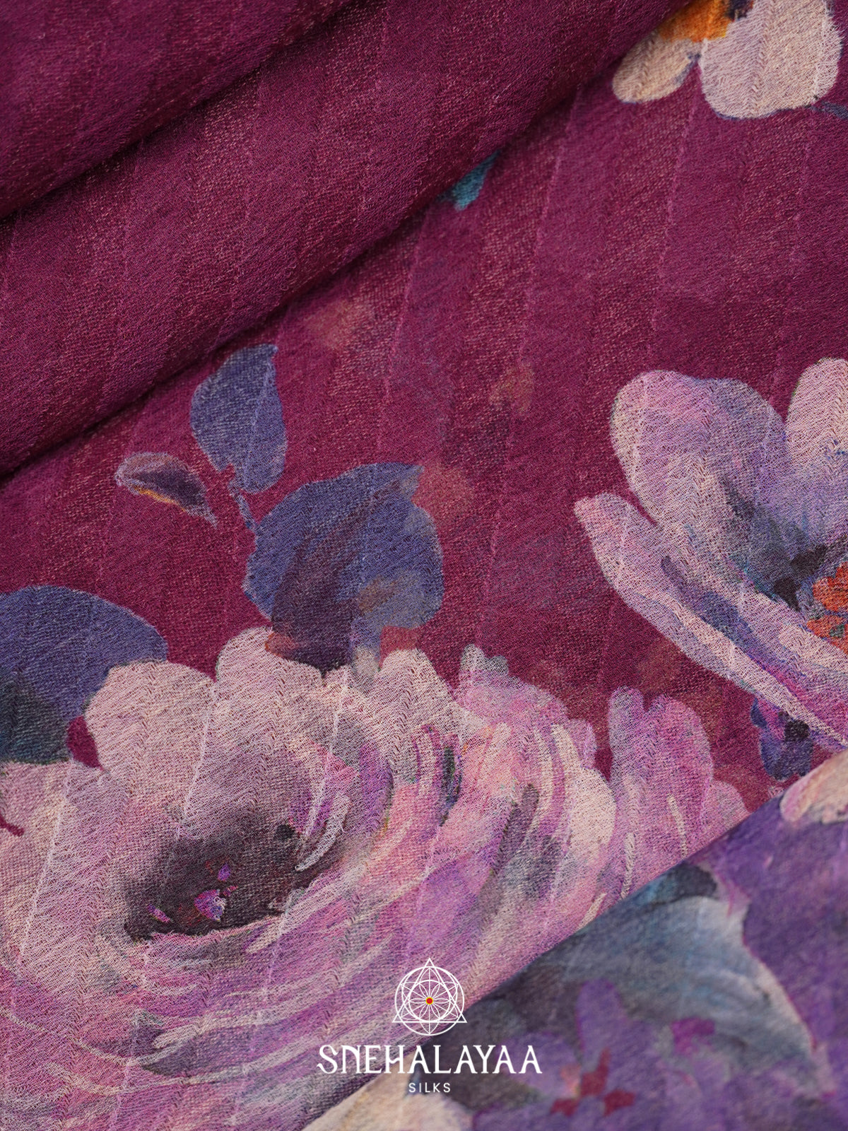 Purple Chiffon Saree