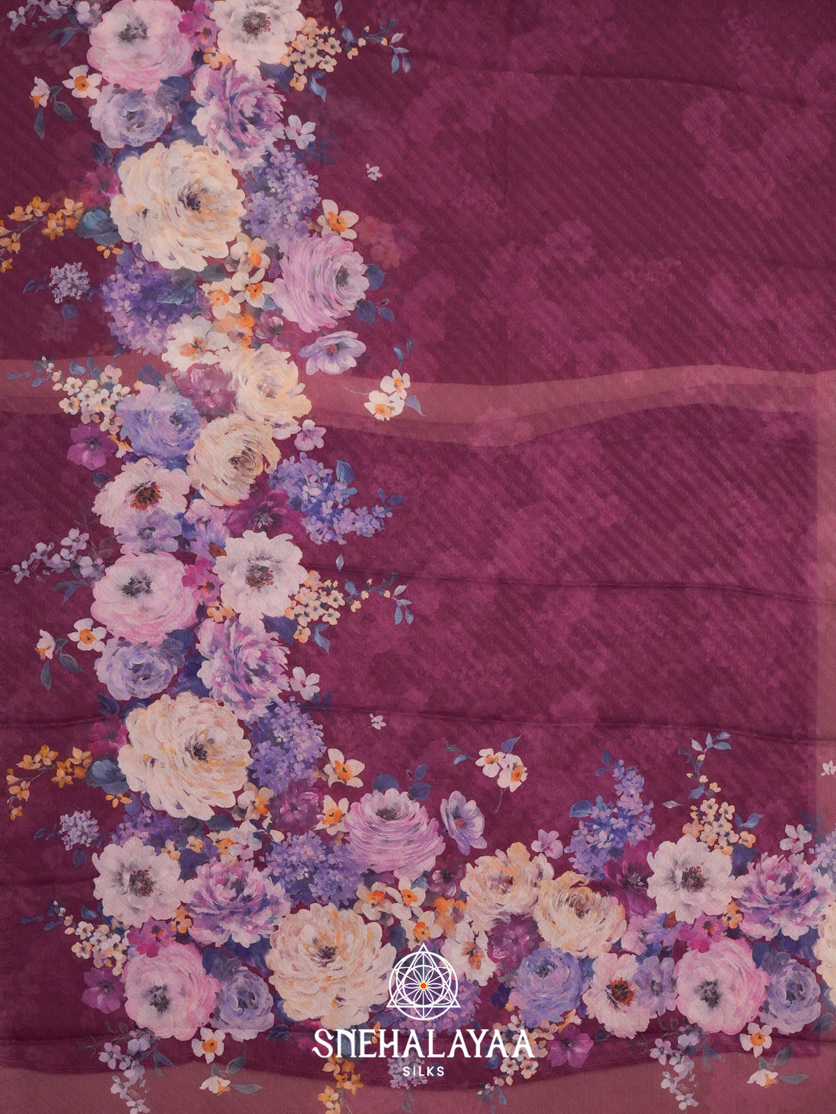 Purple Chiffon Saree