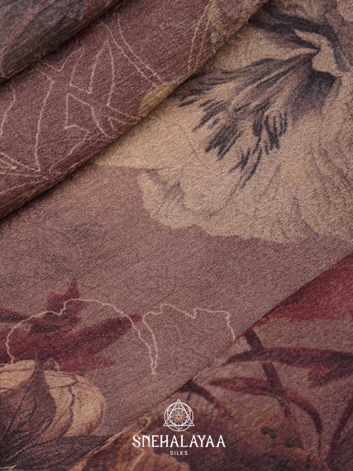 Brown Chiffon Saree