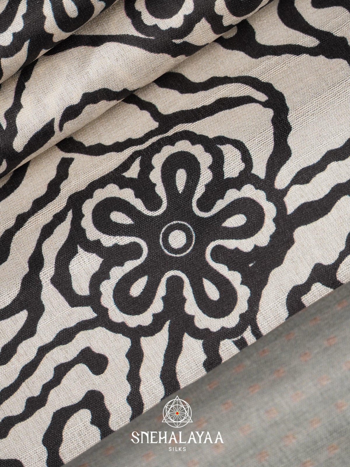 White with Grey  Tussar Saree
