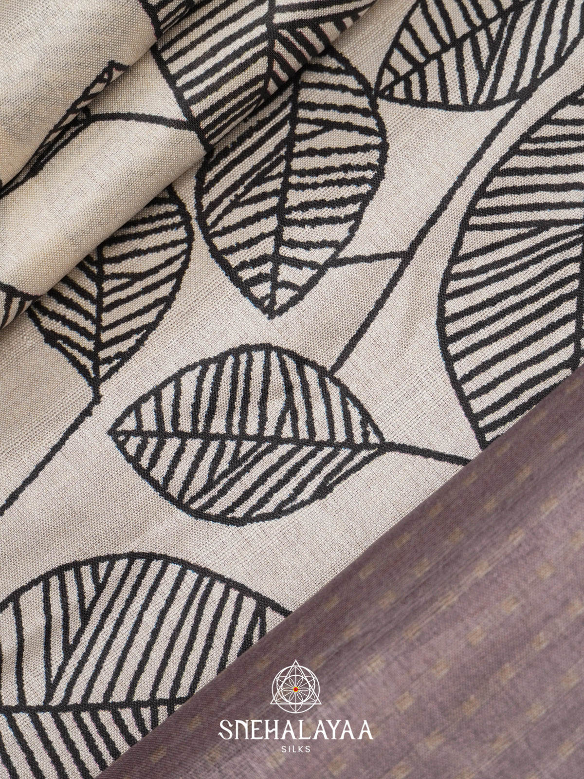 White with Grey  Tussar Saree