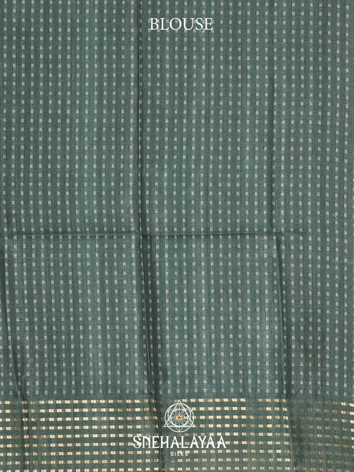 White with Moss Green  Tussar Saree