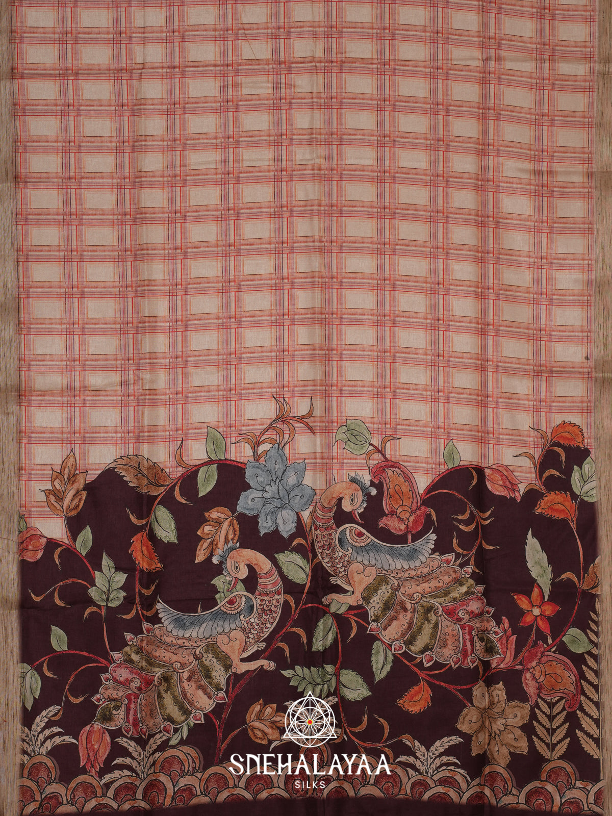 Beige Tussar Saree