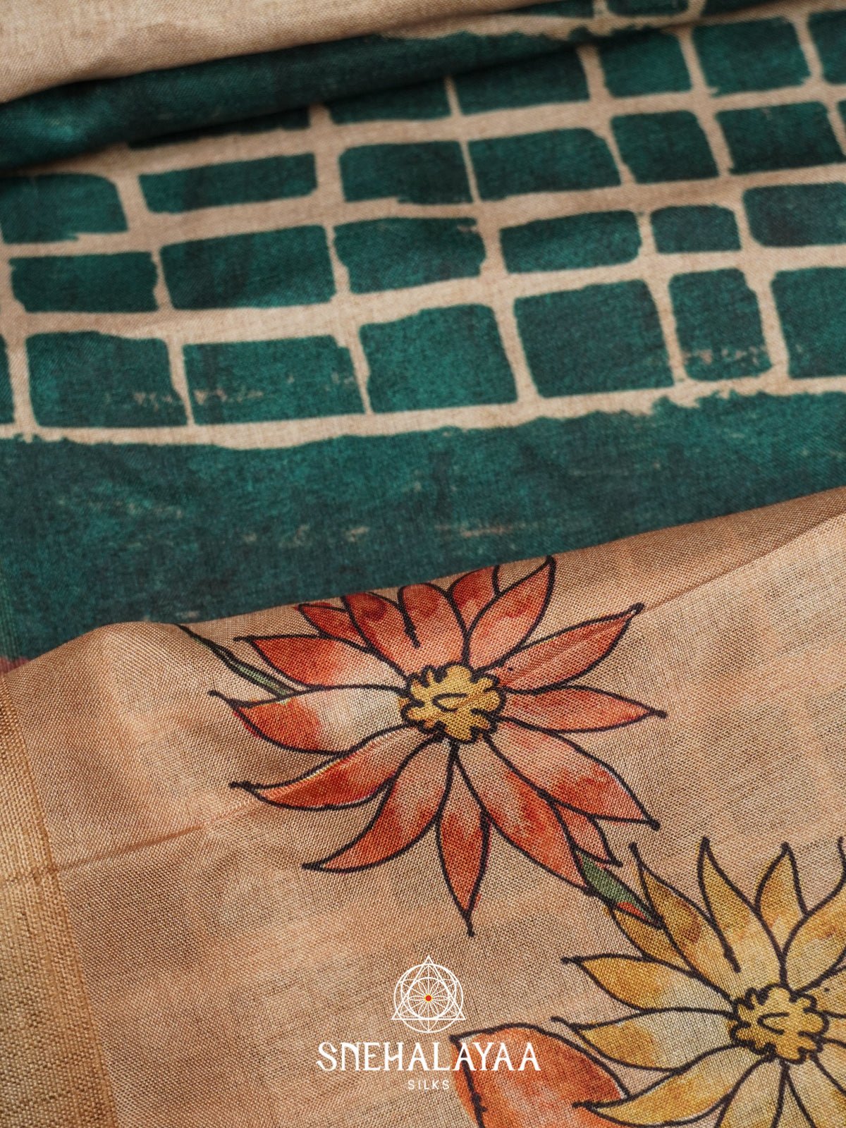 Beige  Tussar Saree