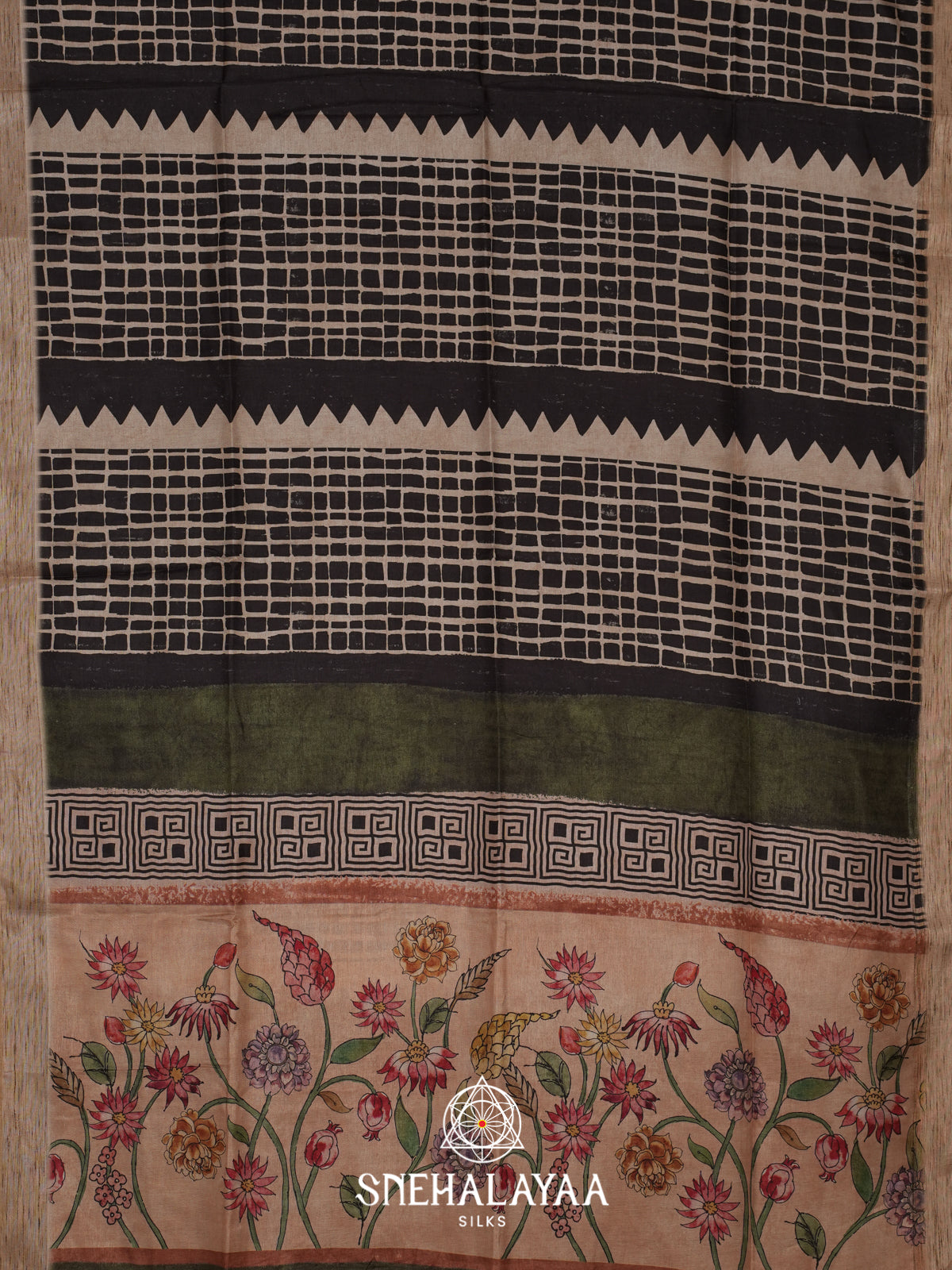 Black Tussar Saree