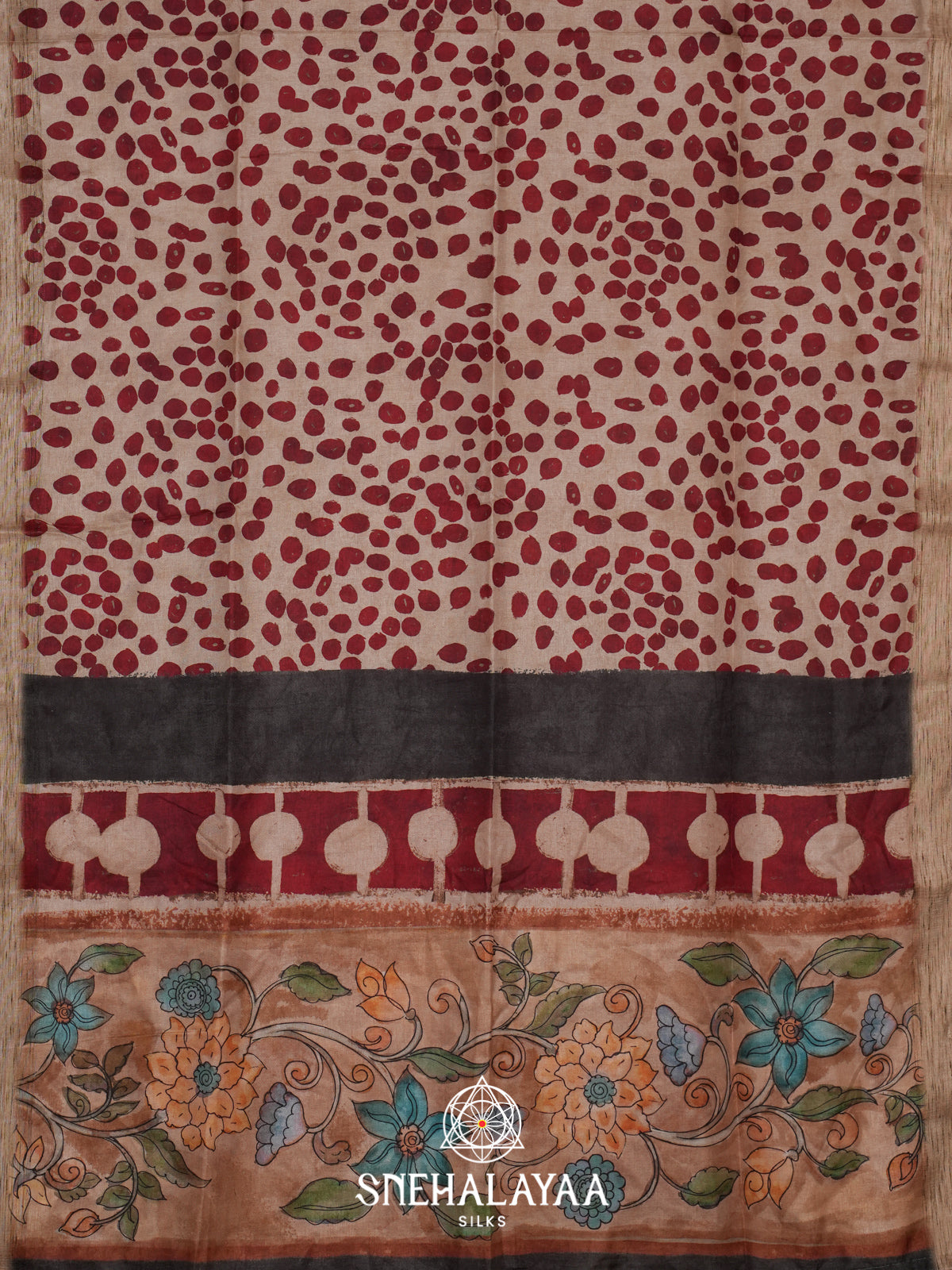 Beige Tussar Saree