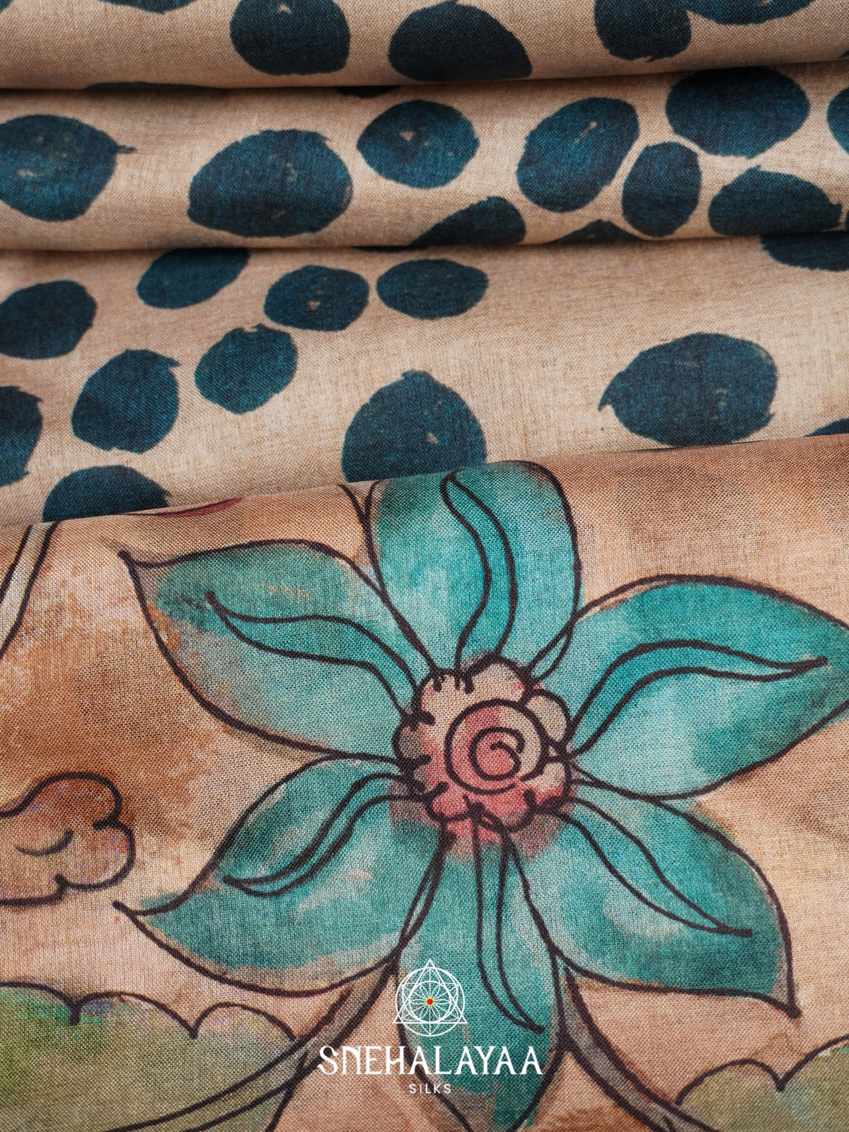 Beige  Tussar Saree