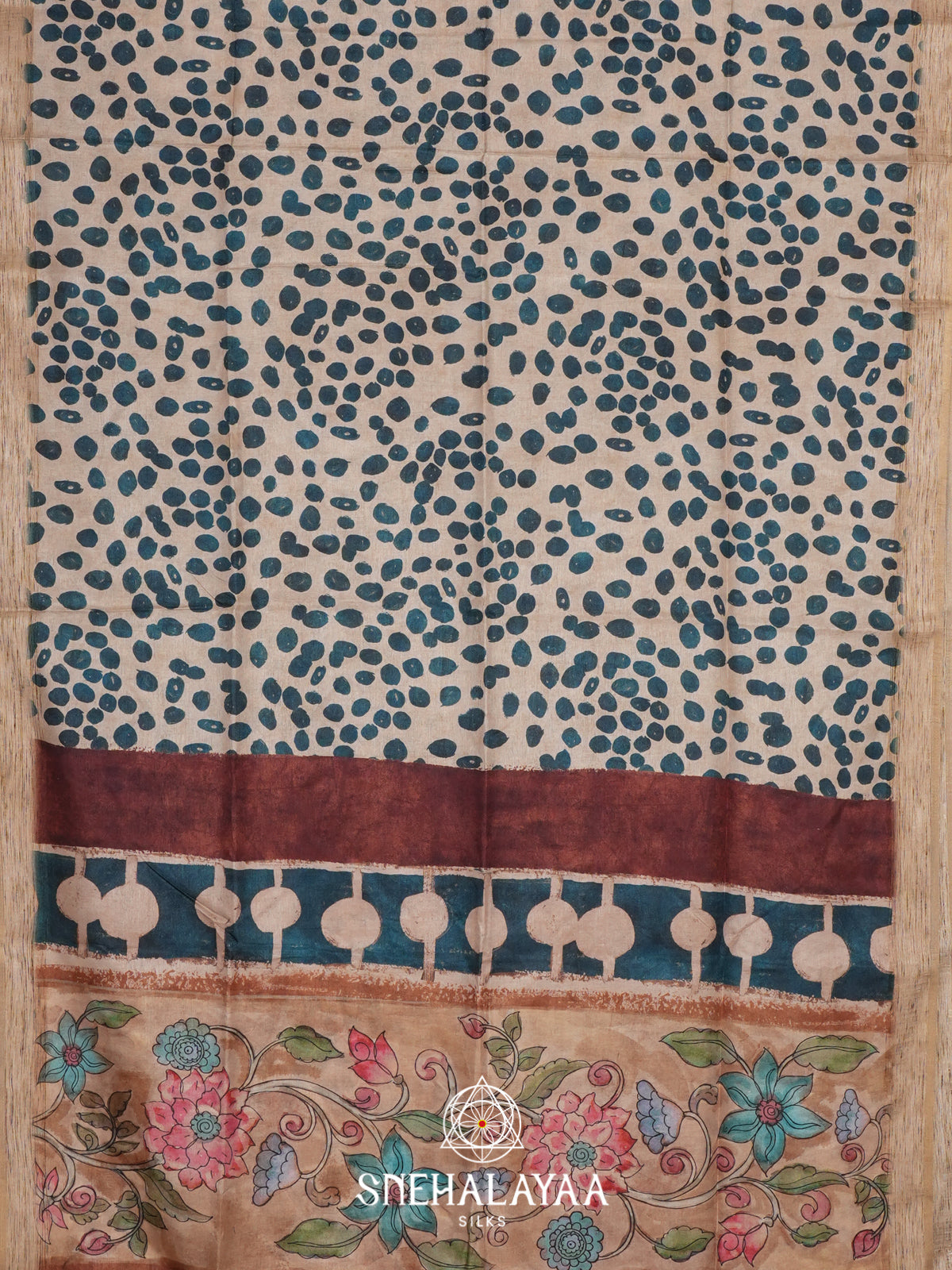 Beige  Tussar Saree