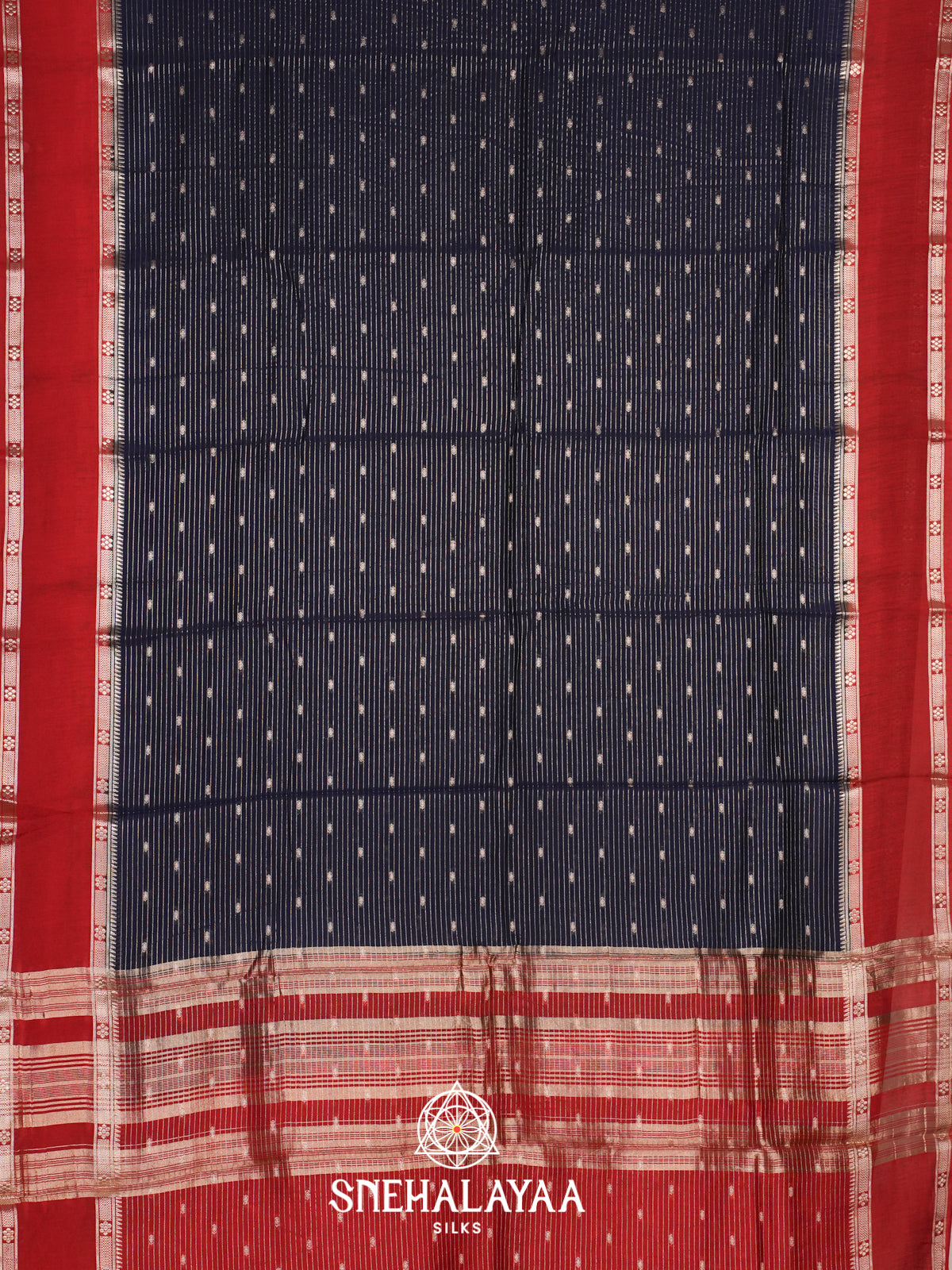 Navy Blue  Chanderi Saree