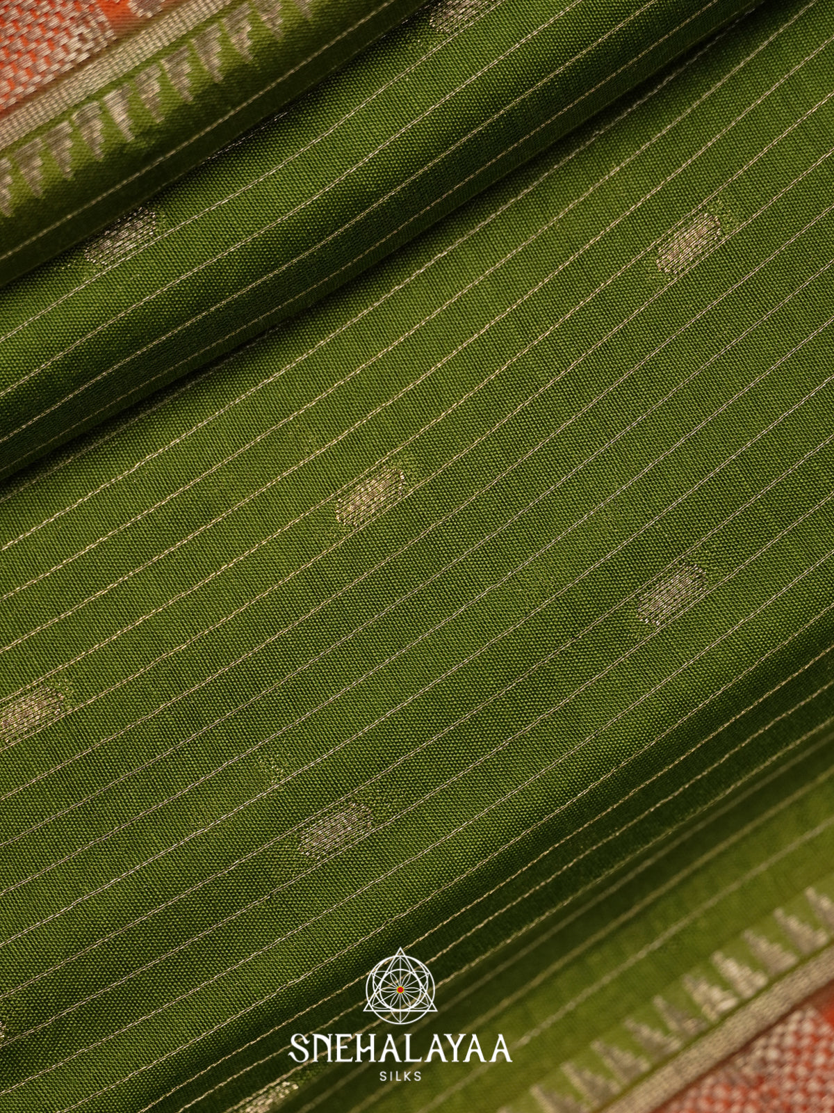 Olive Green  Chanderi Saree