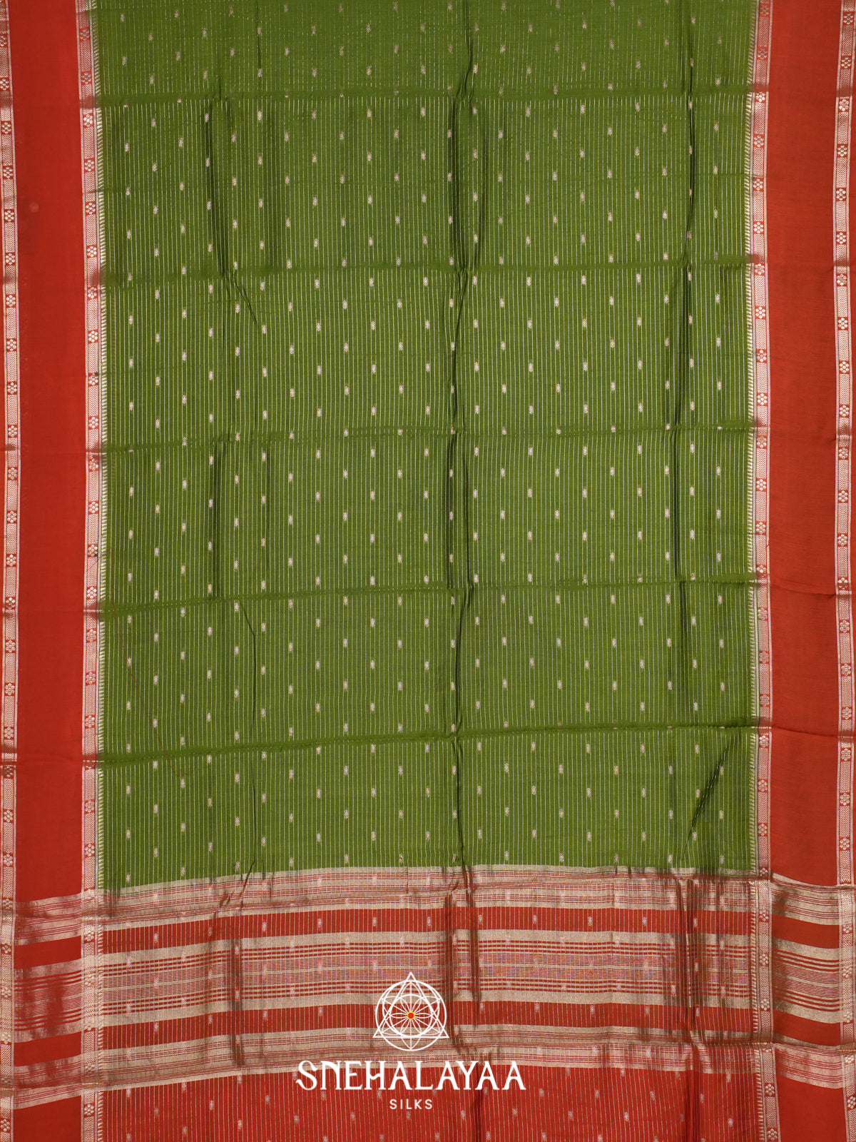 Olive Green  Chanderi Saree