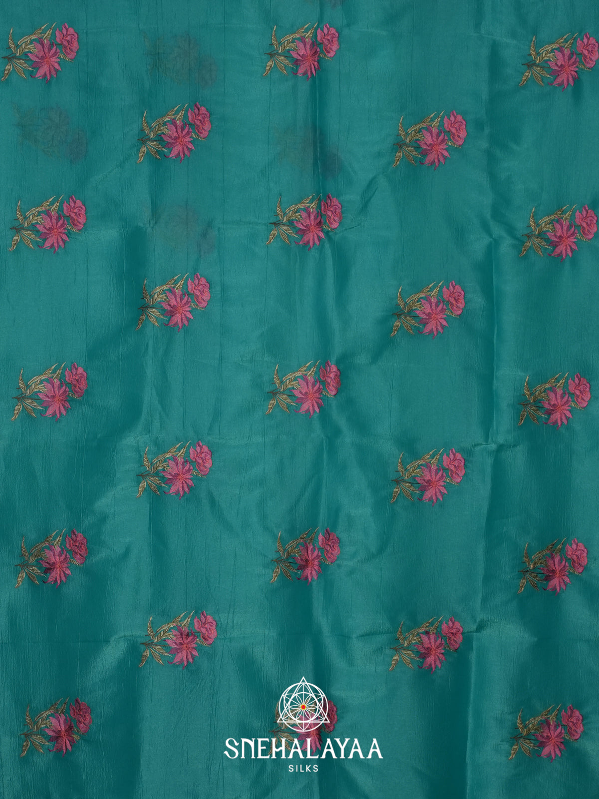 Sea Green Crushed Tissue Saree