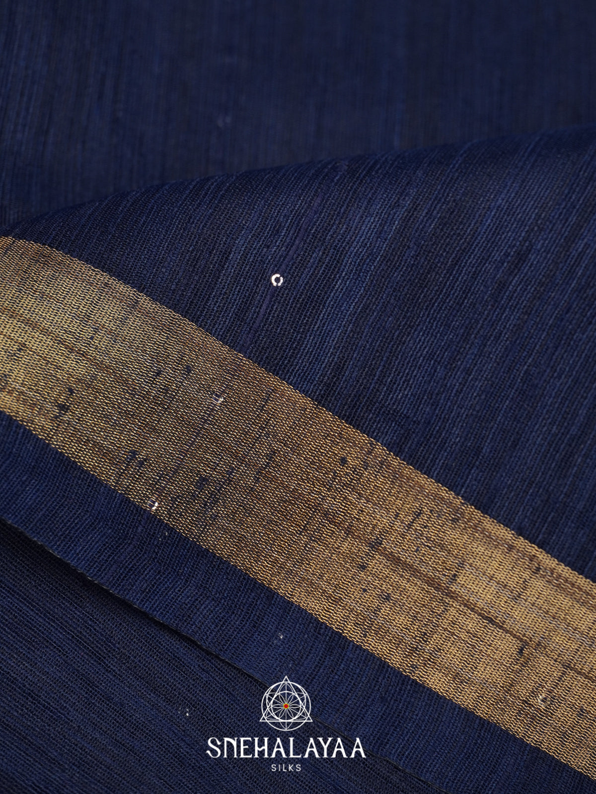 Navy Blue  Matka Tussar Saree with Paithani Pallu