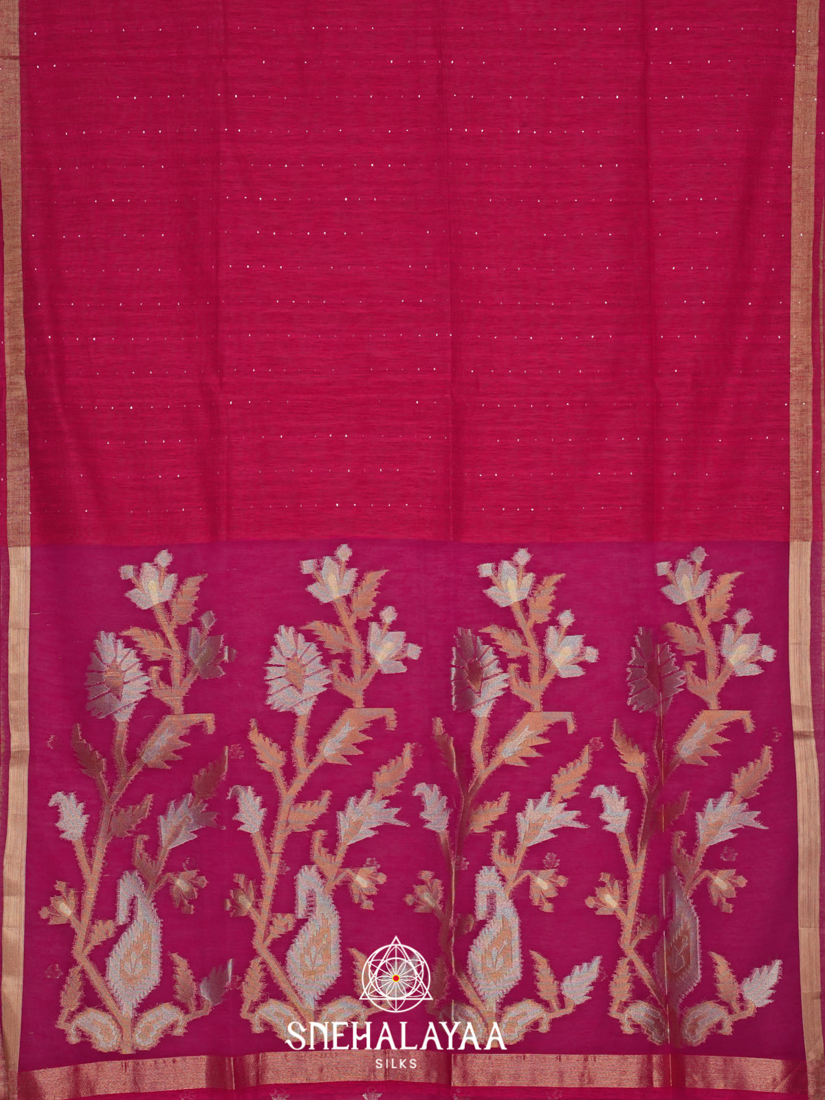 Pink  Matka Tussar Saree with Paithani Pallu