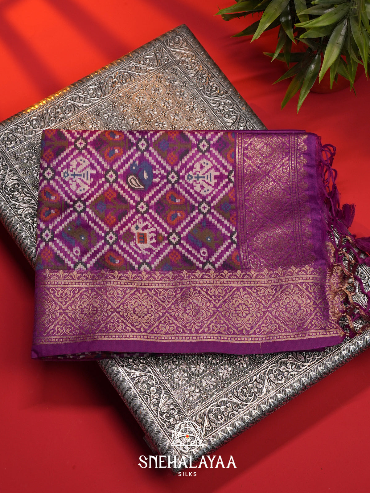 Violet Tussar Saree