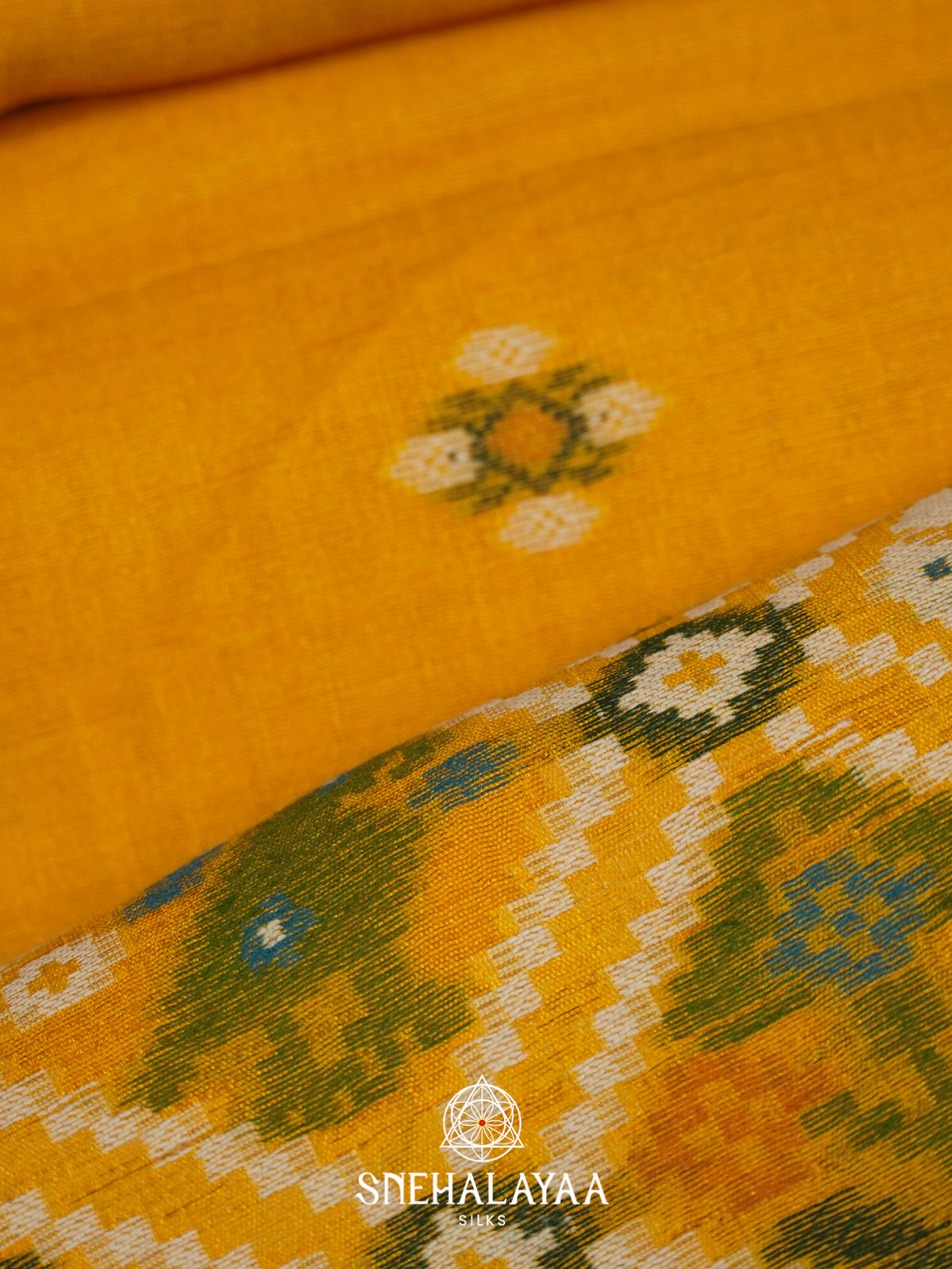 Mustard Yellow  Tussar Saree
