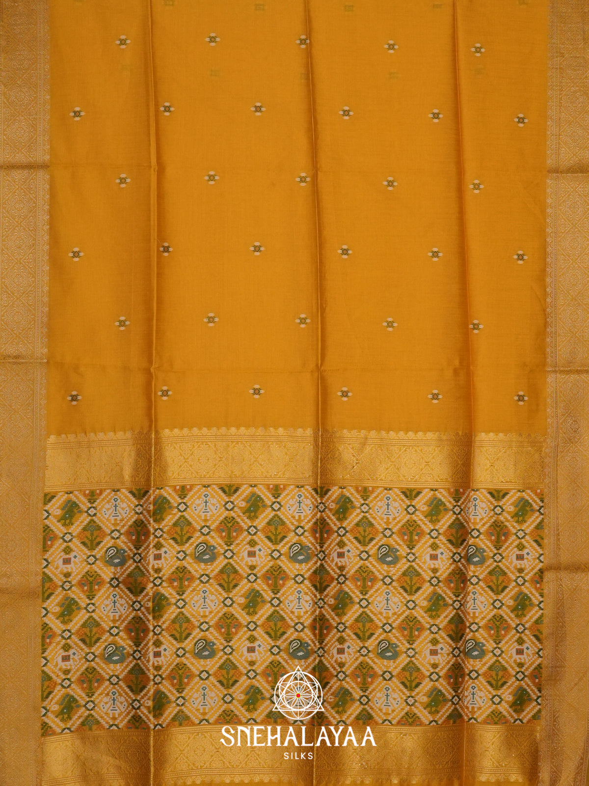 Mustard Yellow  Tussar Saree