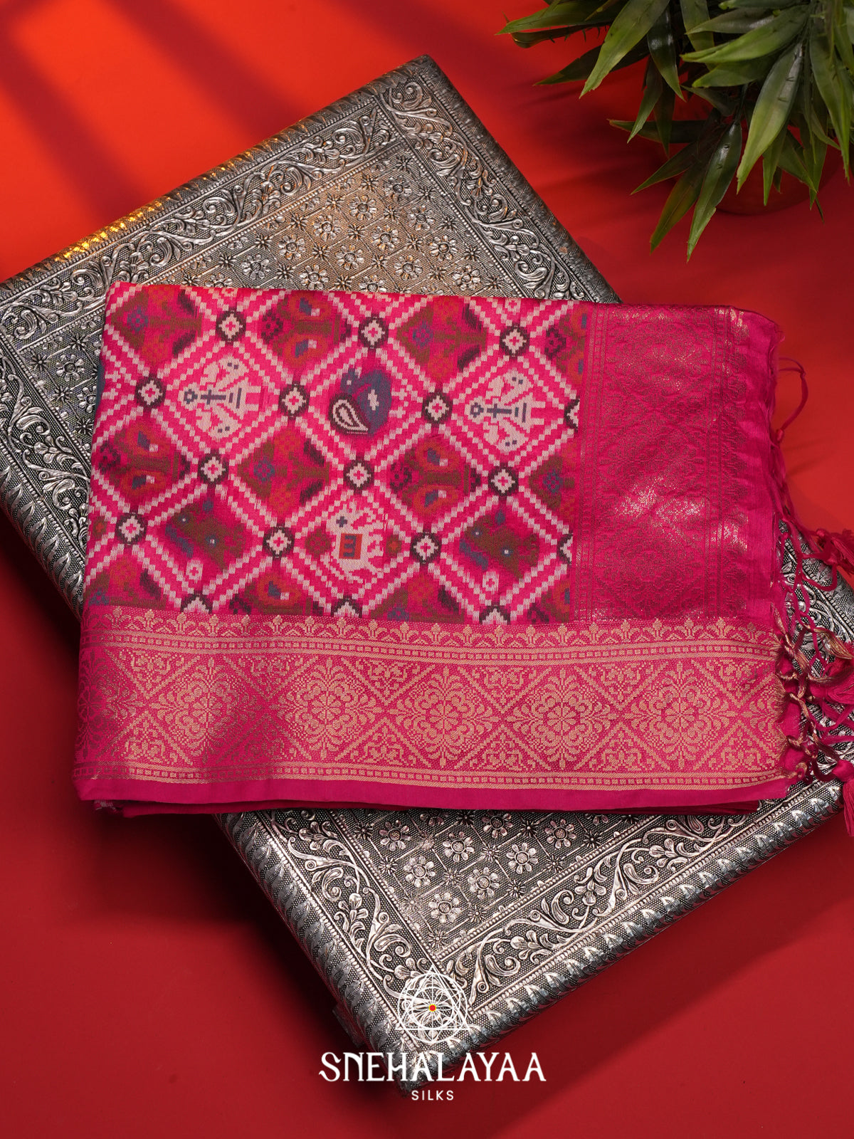 Pink Tussar Saree