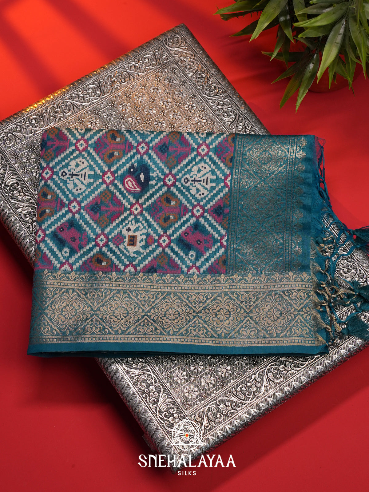 Blue Tussar Saree