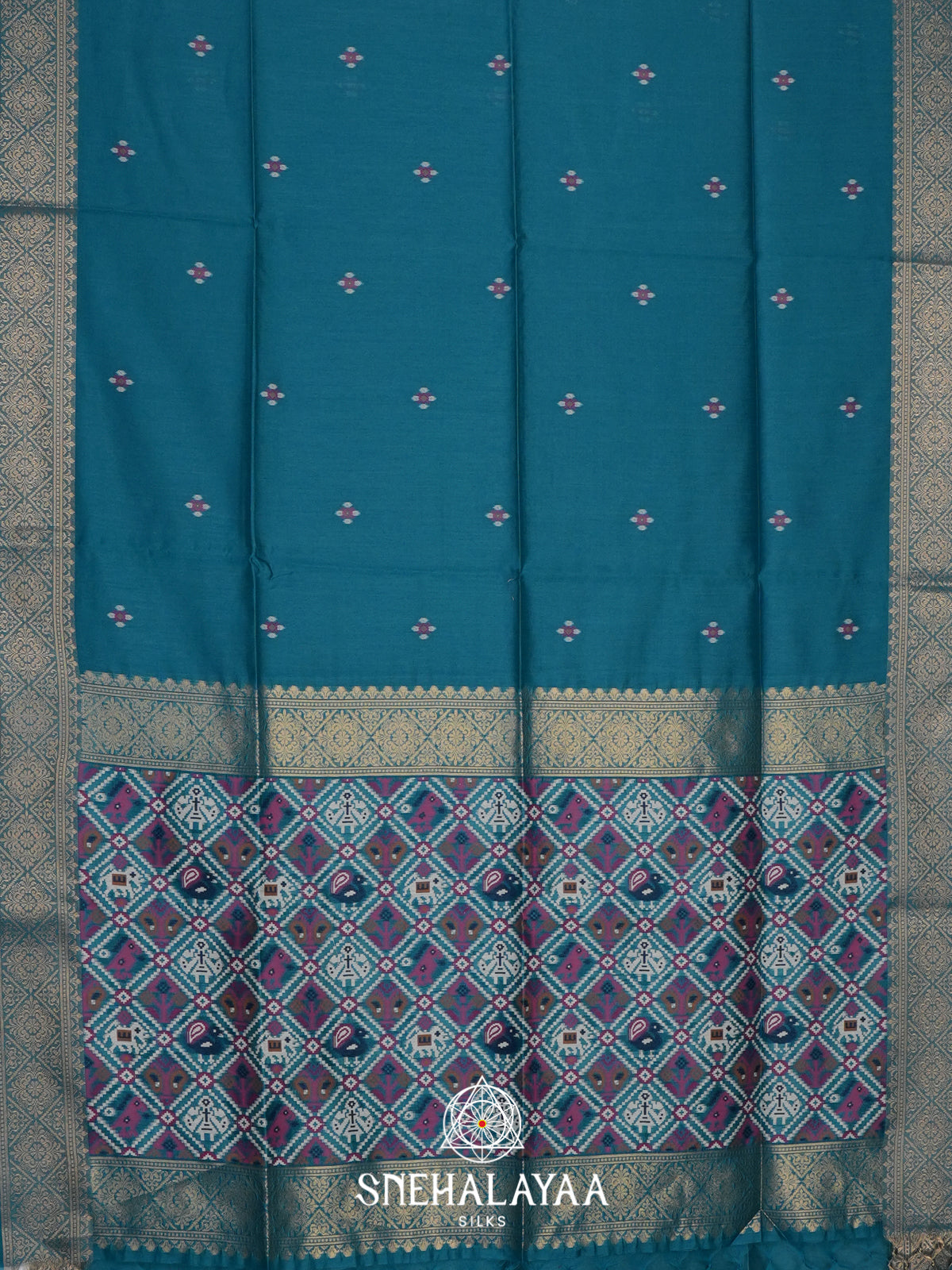 Blue Tussar Saree