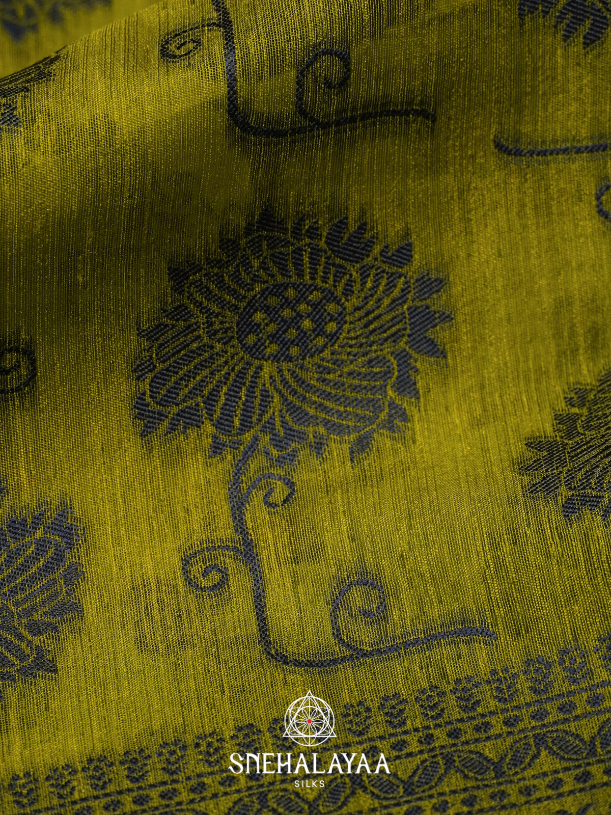 Mehendi Green Linen Saree