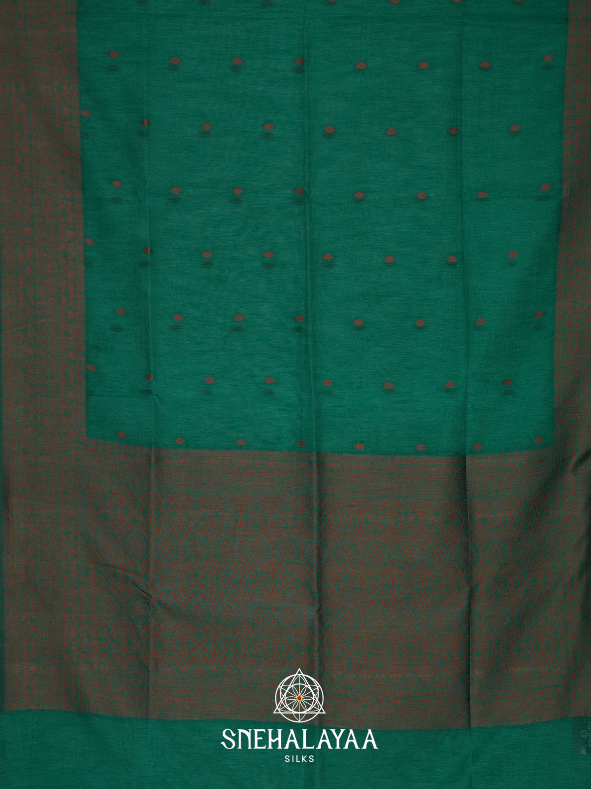 Peacock Green Linen Saree