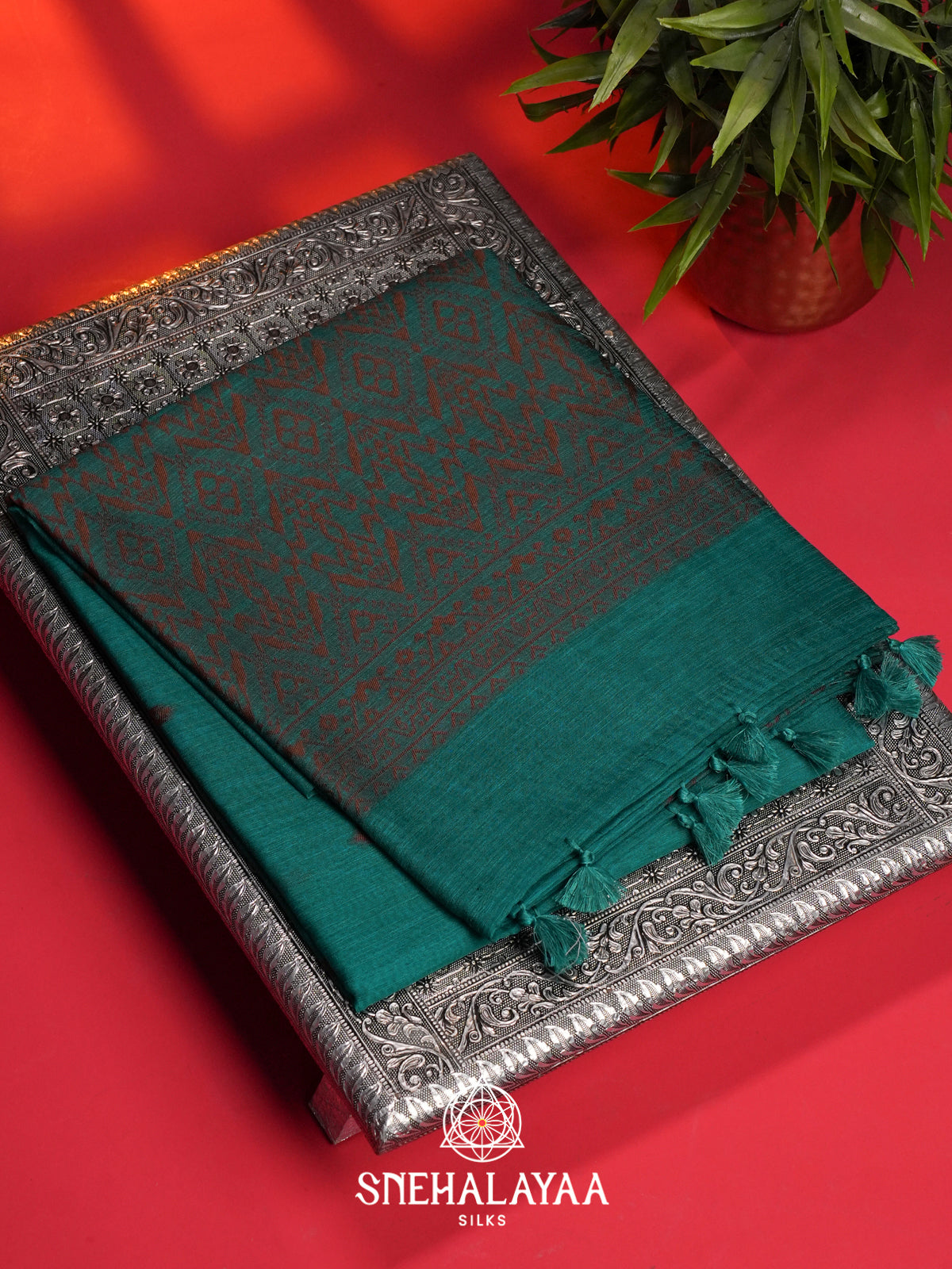 Blue Linen Saree