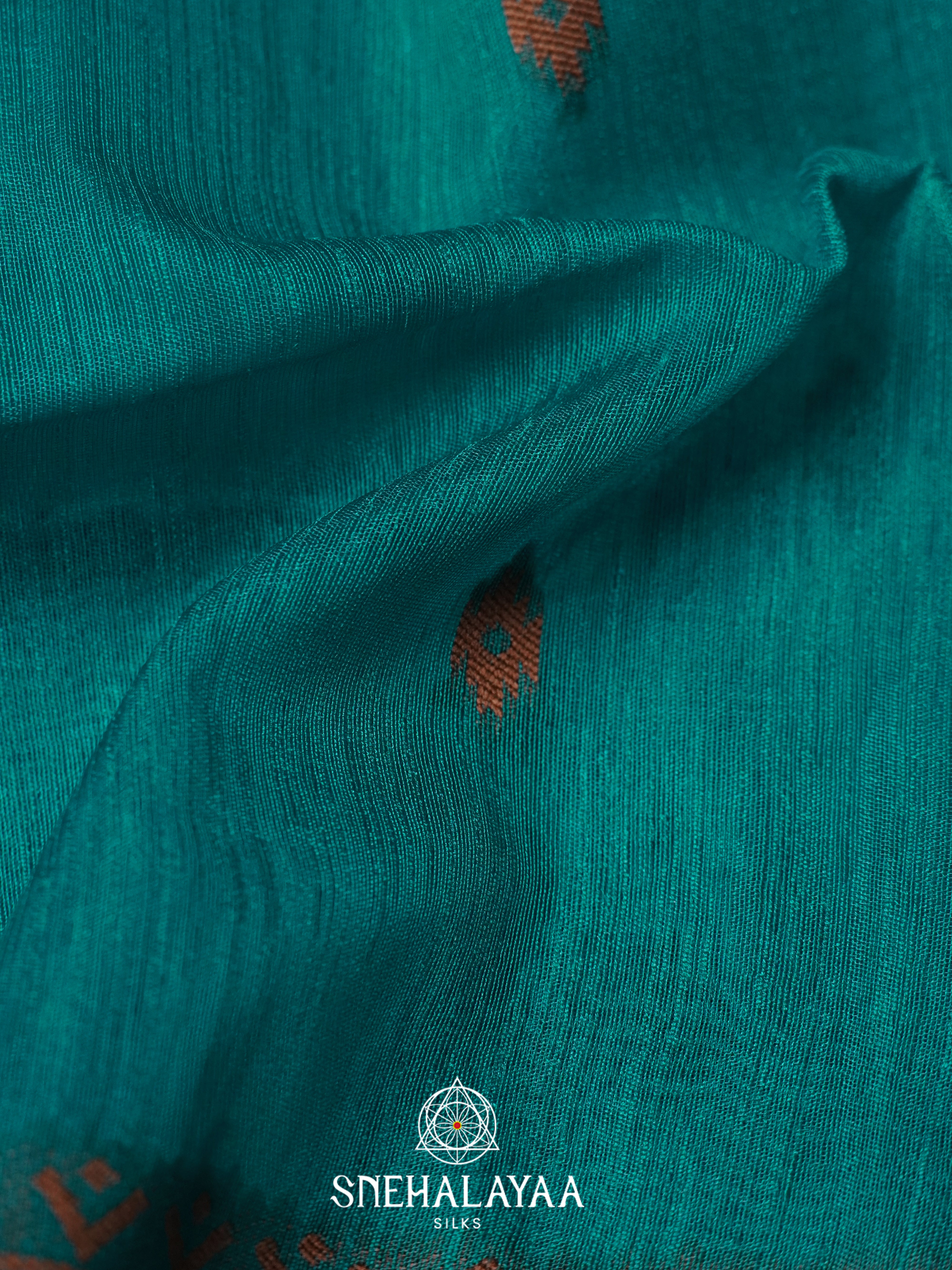 Blue Linen Saree
