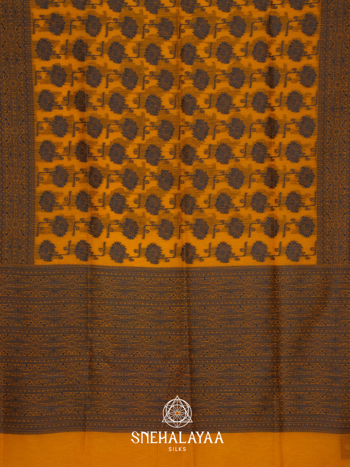 Yellow Linen Saree