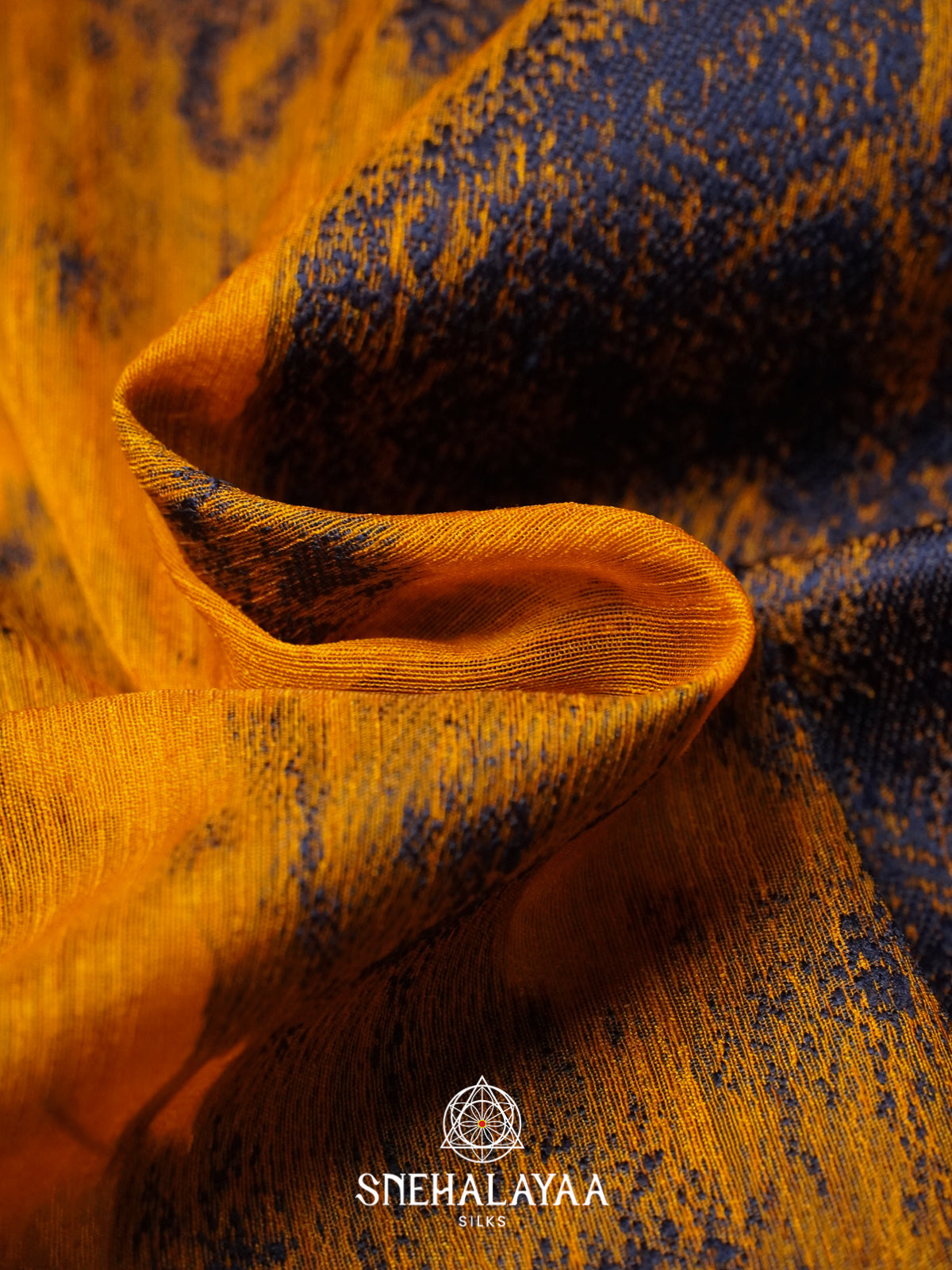 Yellow & Blue Linen Saree