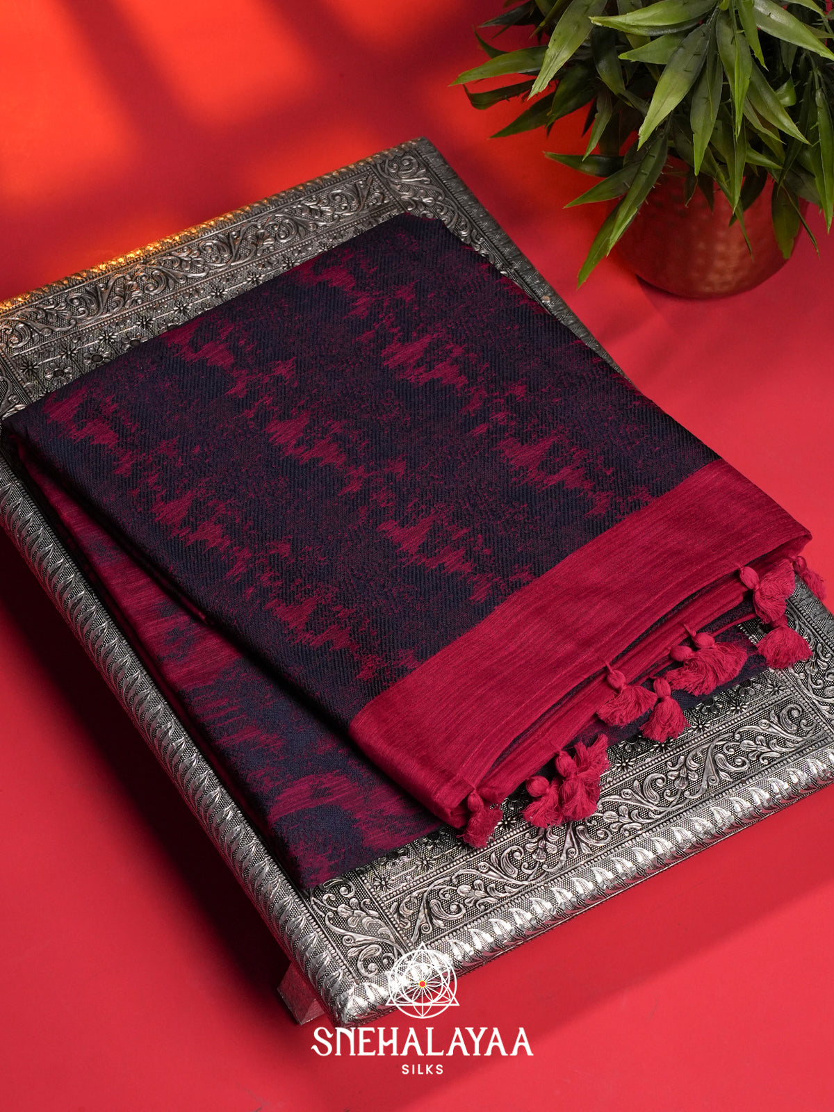 Pink Linen Saree