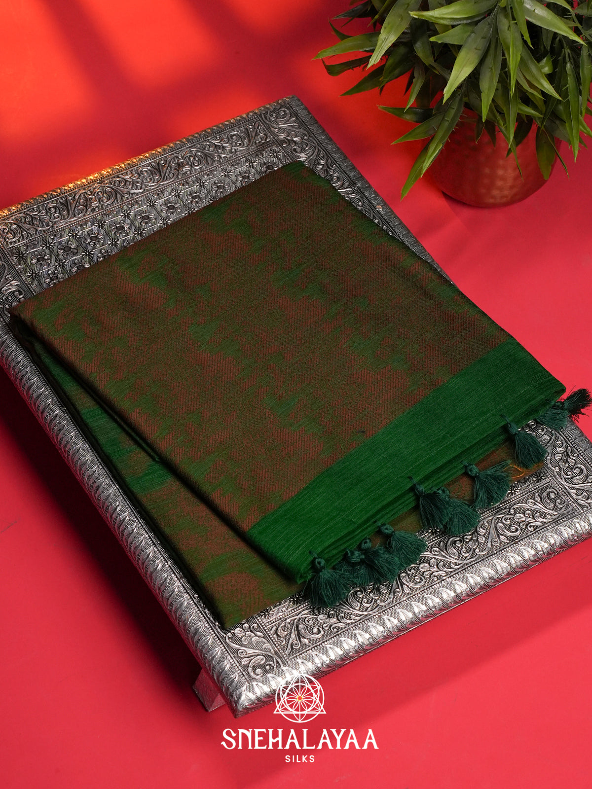 Green  Linen Saree