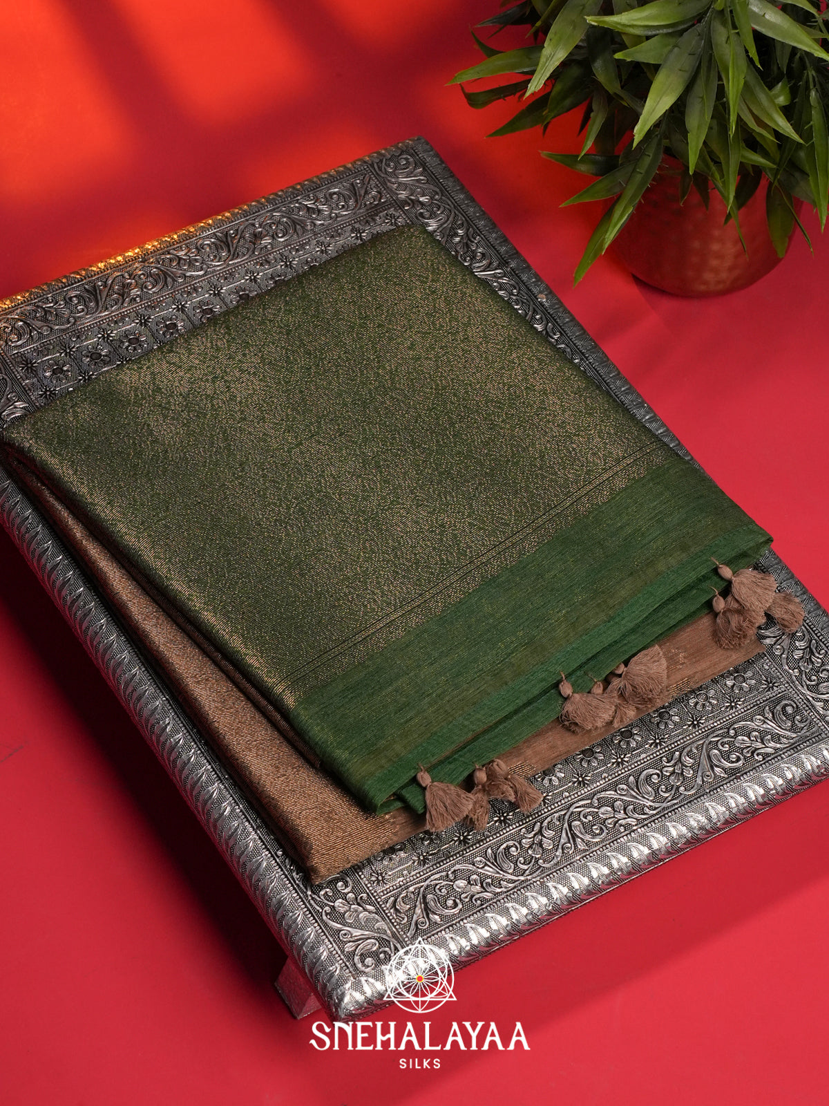 Beige Linen Saree