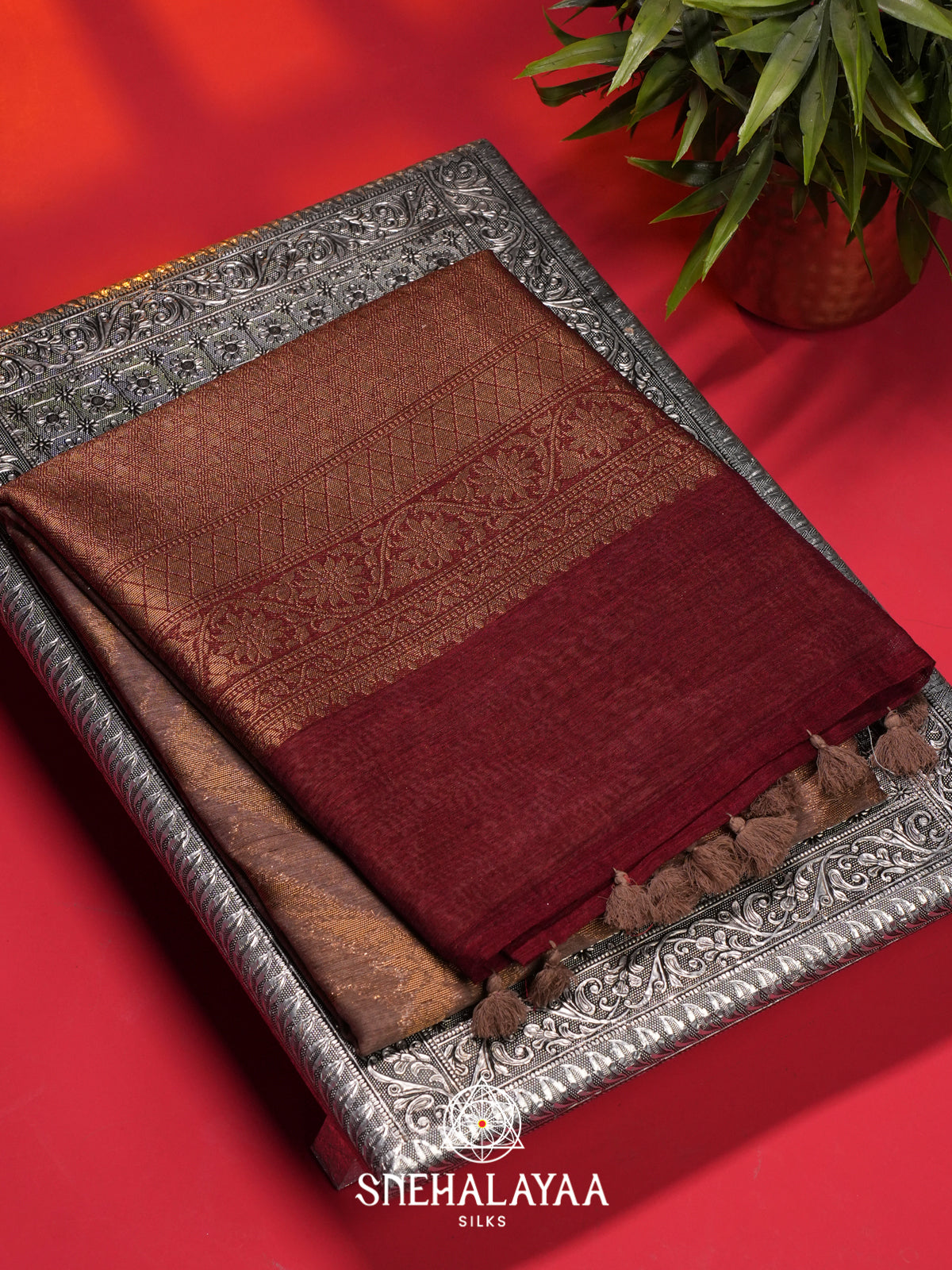 Mauve Linen Saree