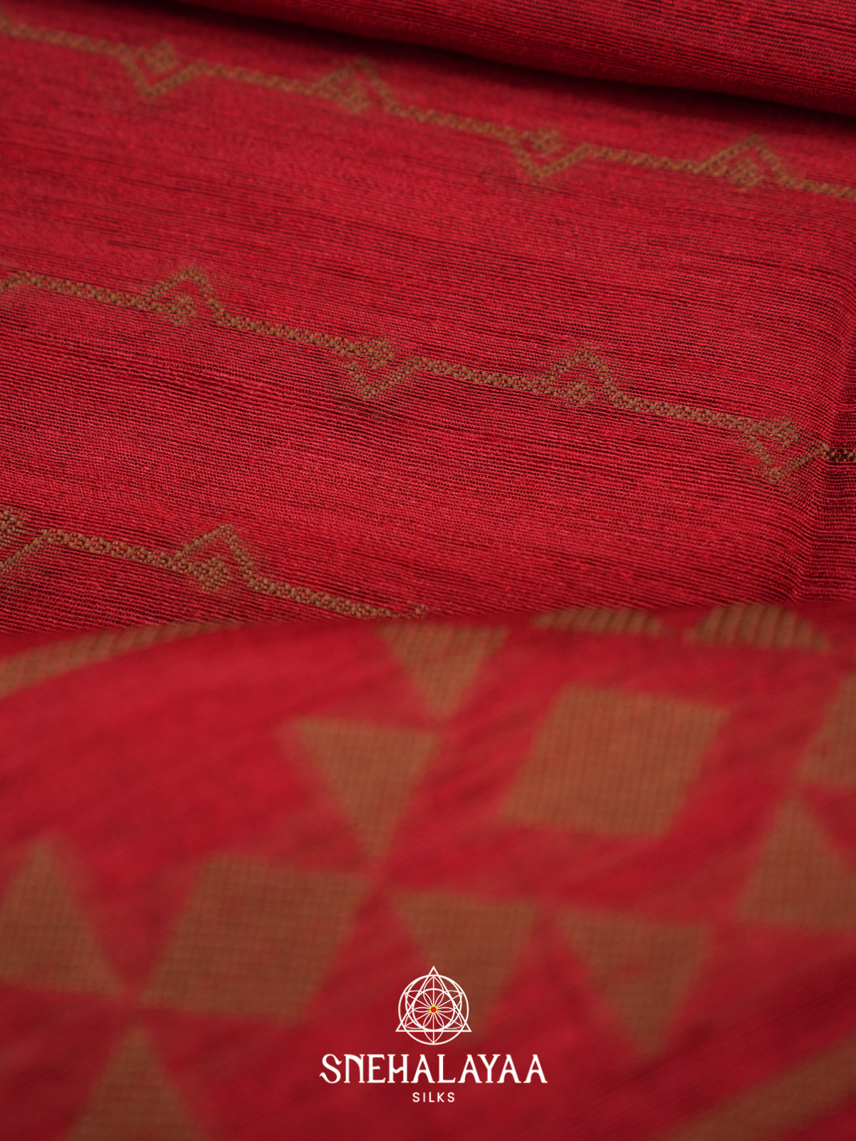 Red  Linen Saree