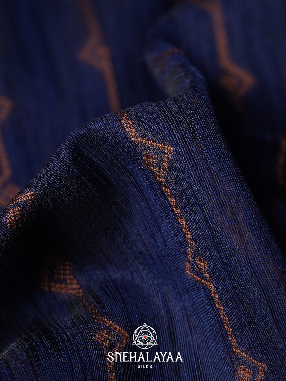Navy Blue Linen Saree