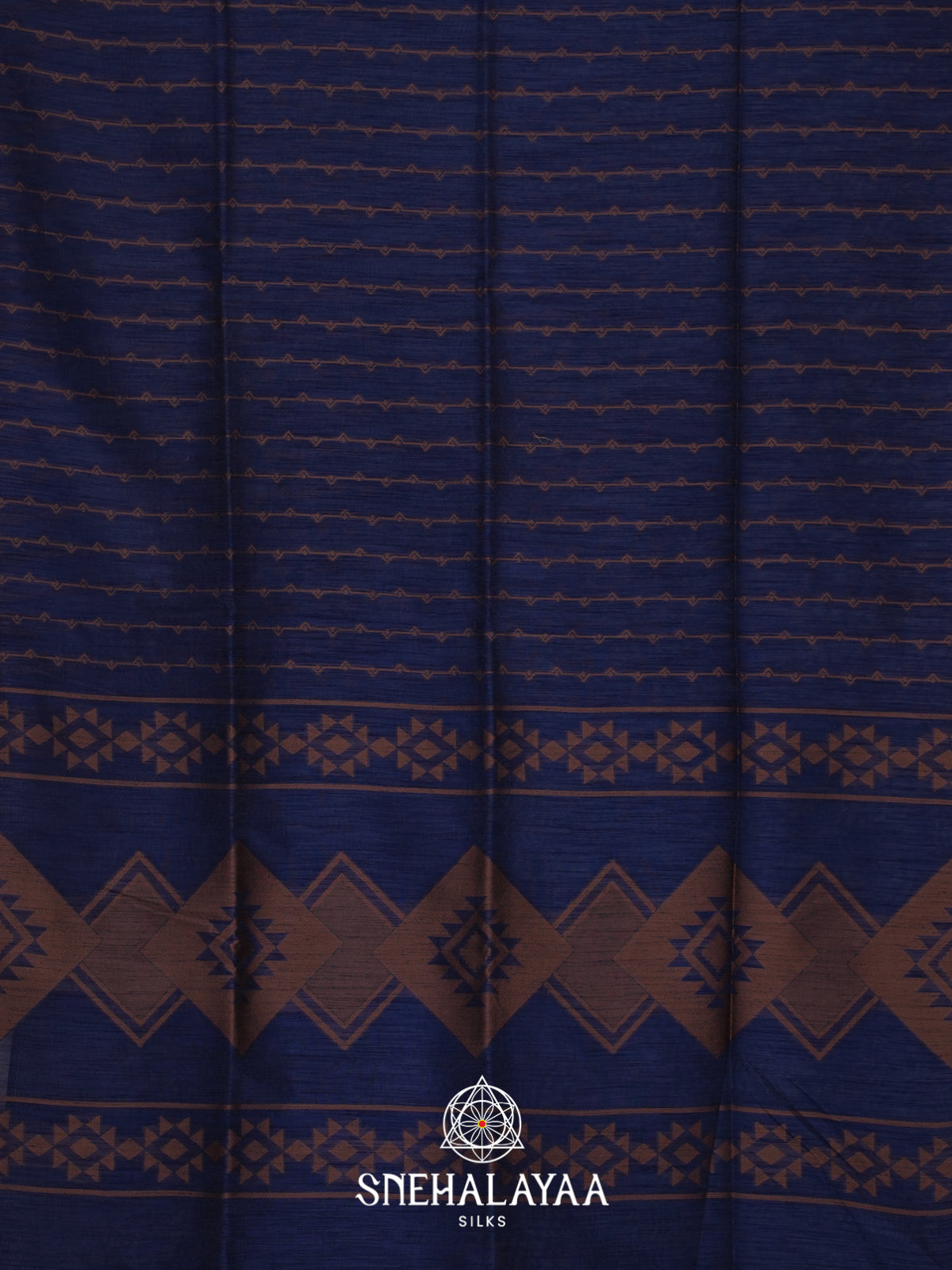 Navy Blue Linen Saree