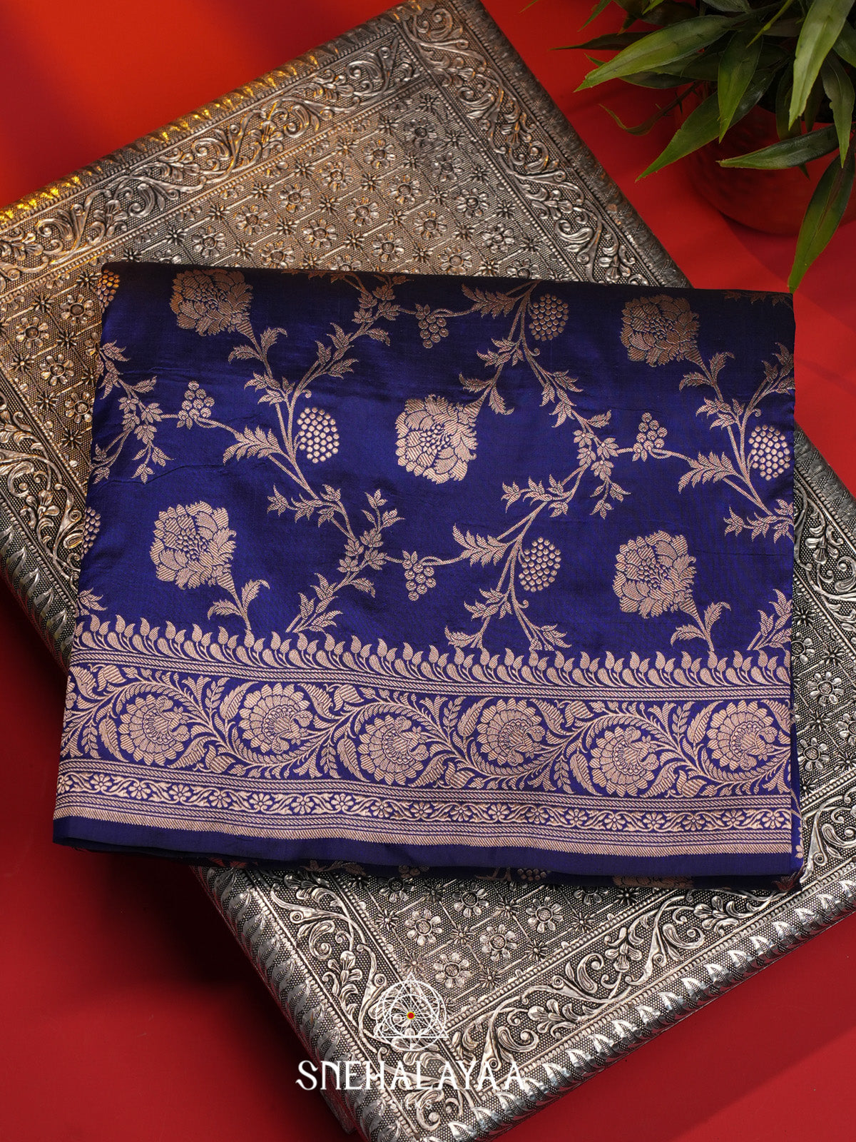Royal Blue Banarasi Silk Saree
