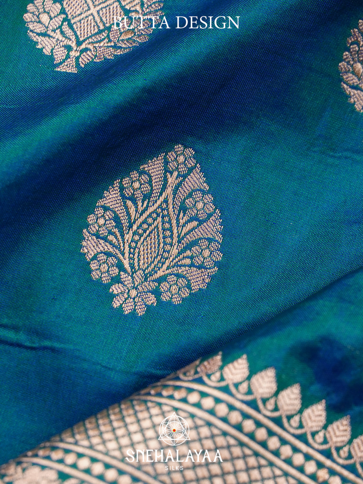 Peacock Blue Banarasi Silk Saree