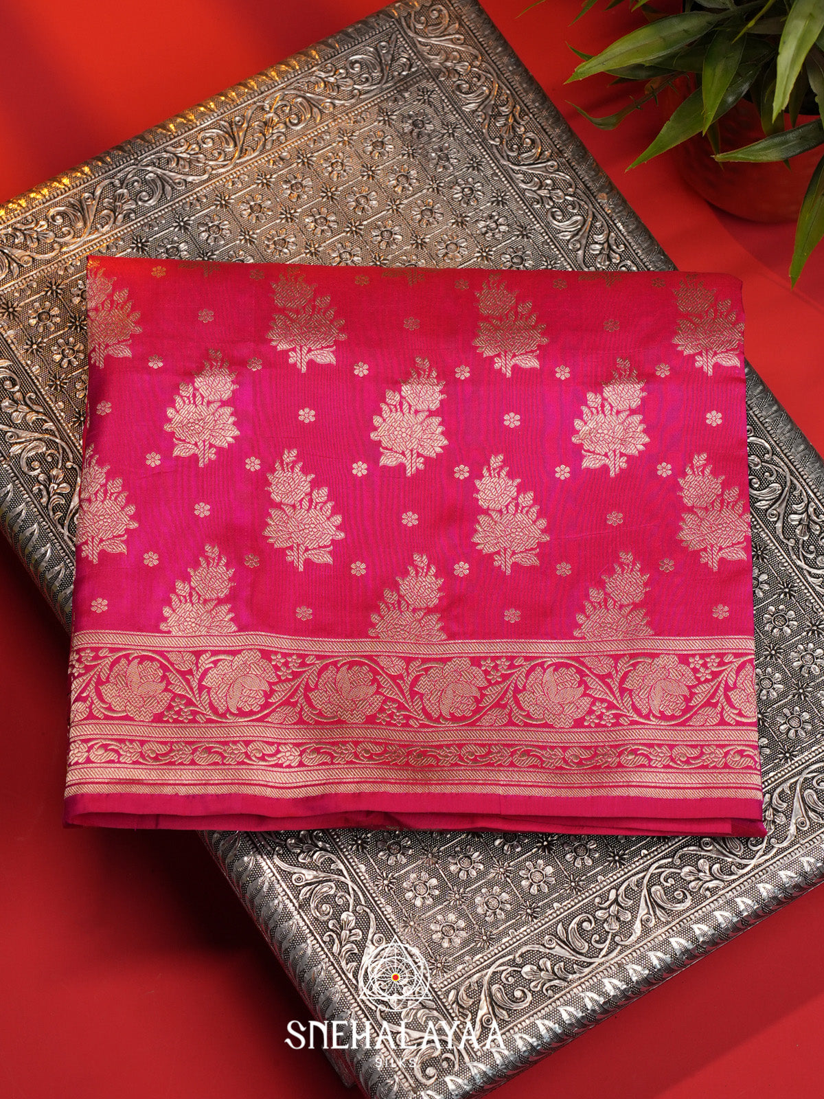 Pink Banarasi Silk Saree