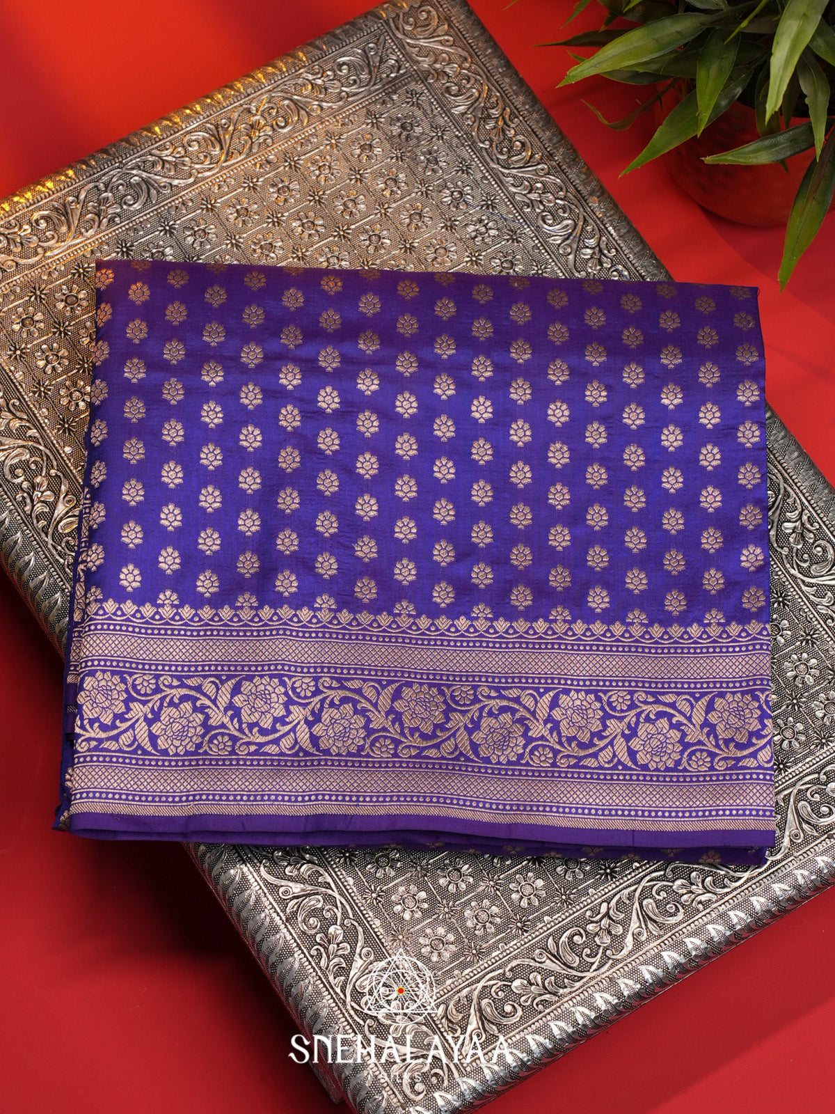 Violet Banarasi Silk Saree