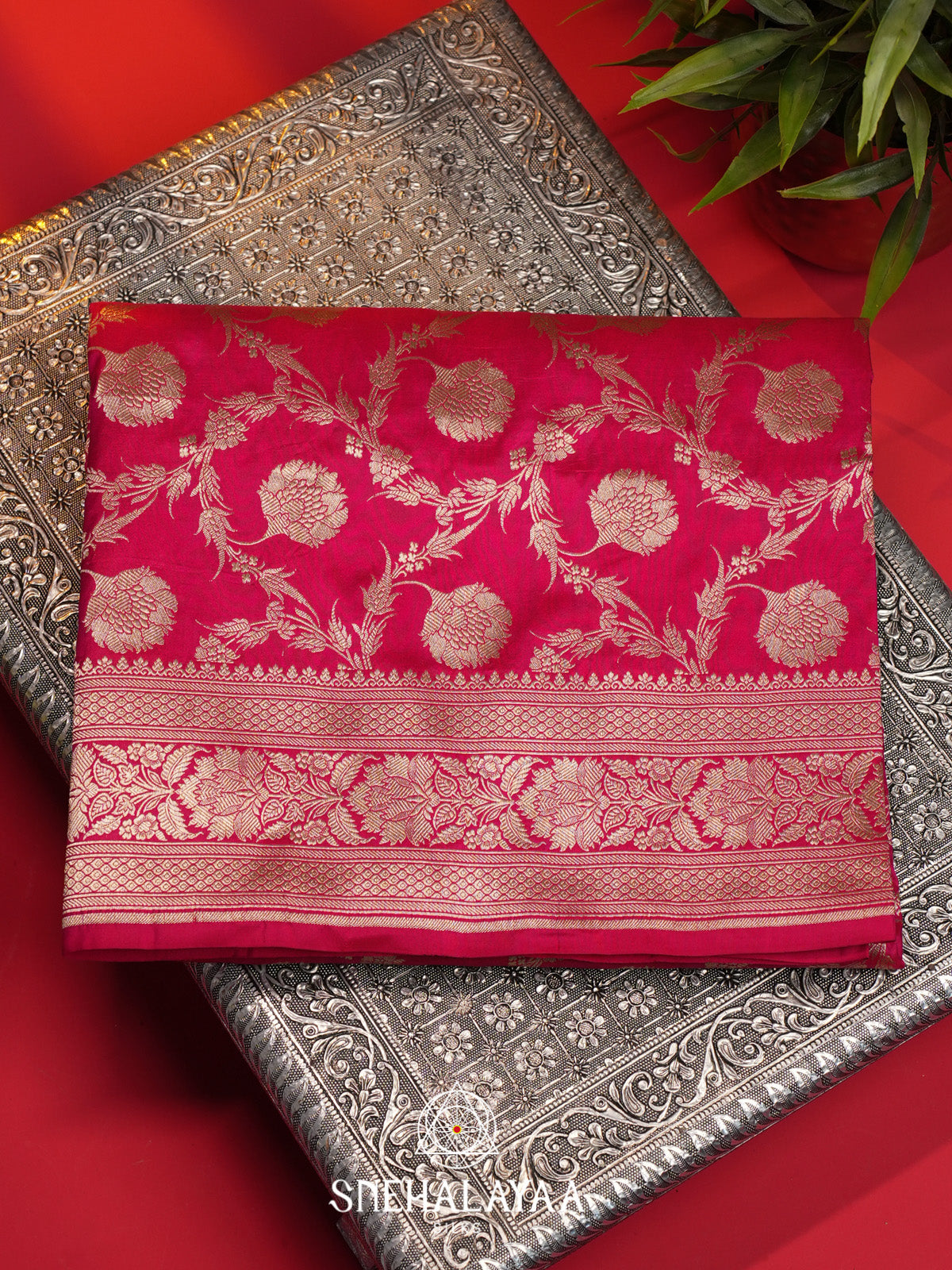 Pink Banarasi Silk Saree