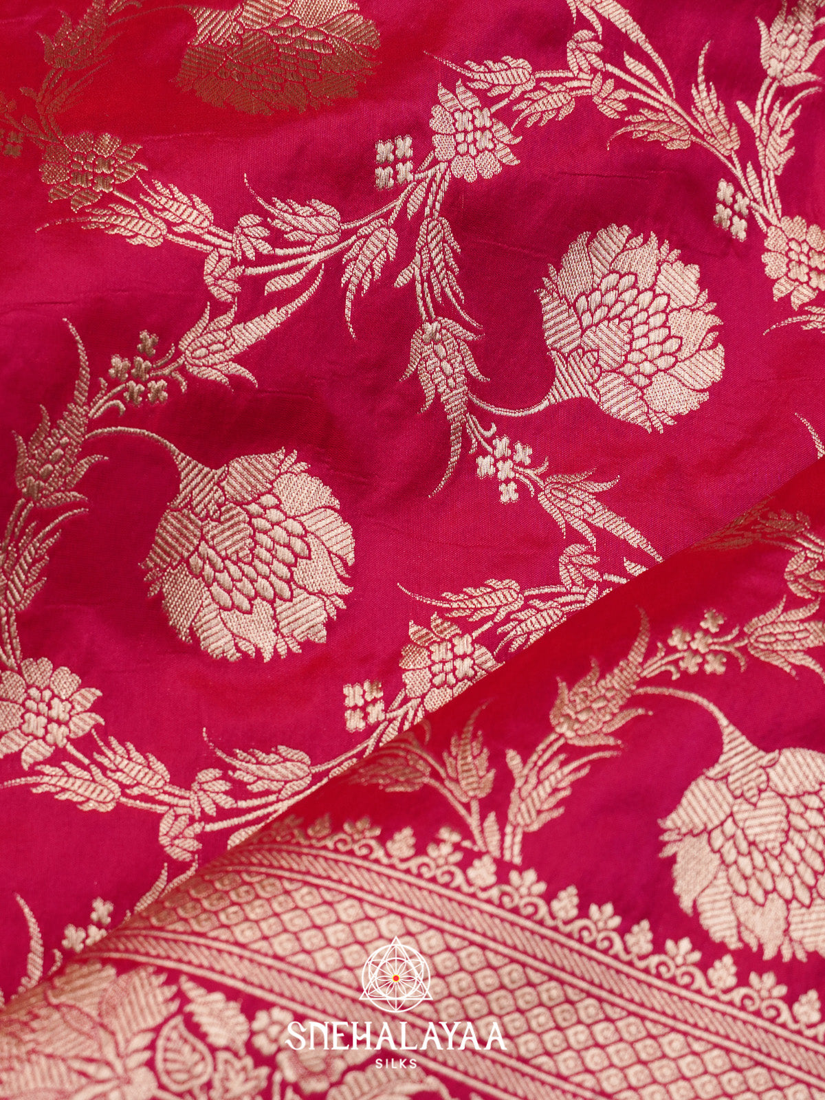 Pink Banarasi Silk Saree