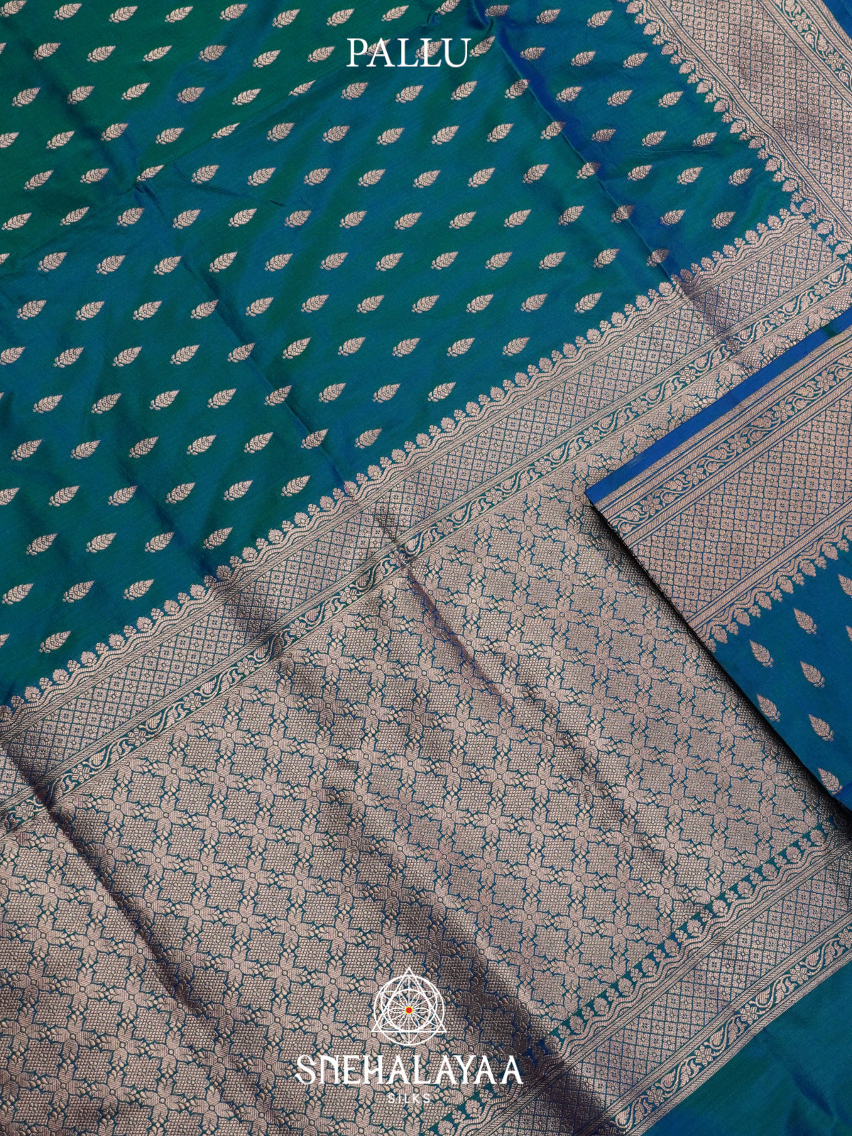 Teal Blue Banarasi Silk Saree