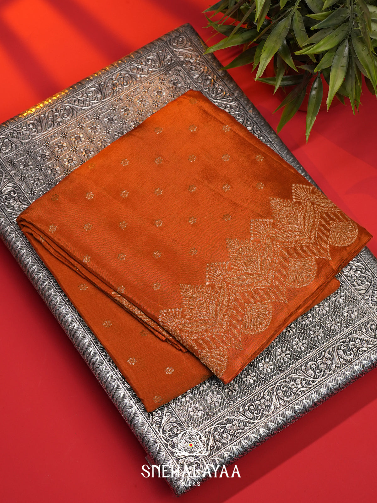 Orange  Banaras Saree
