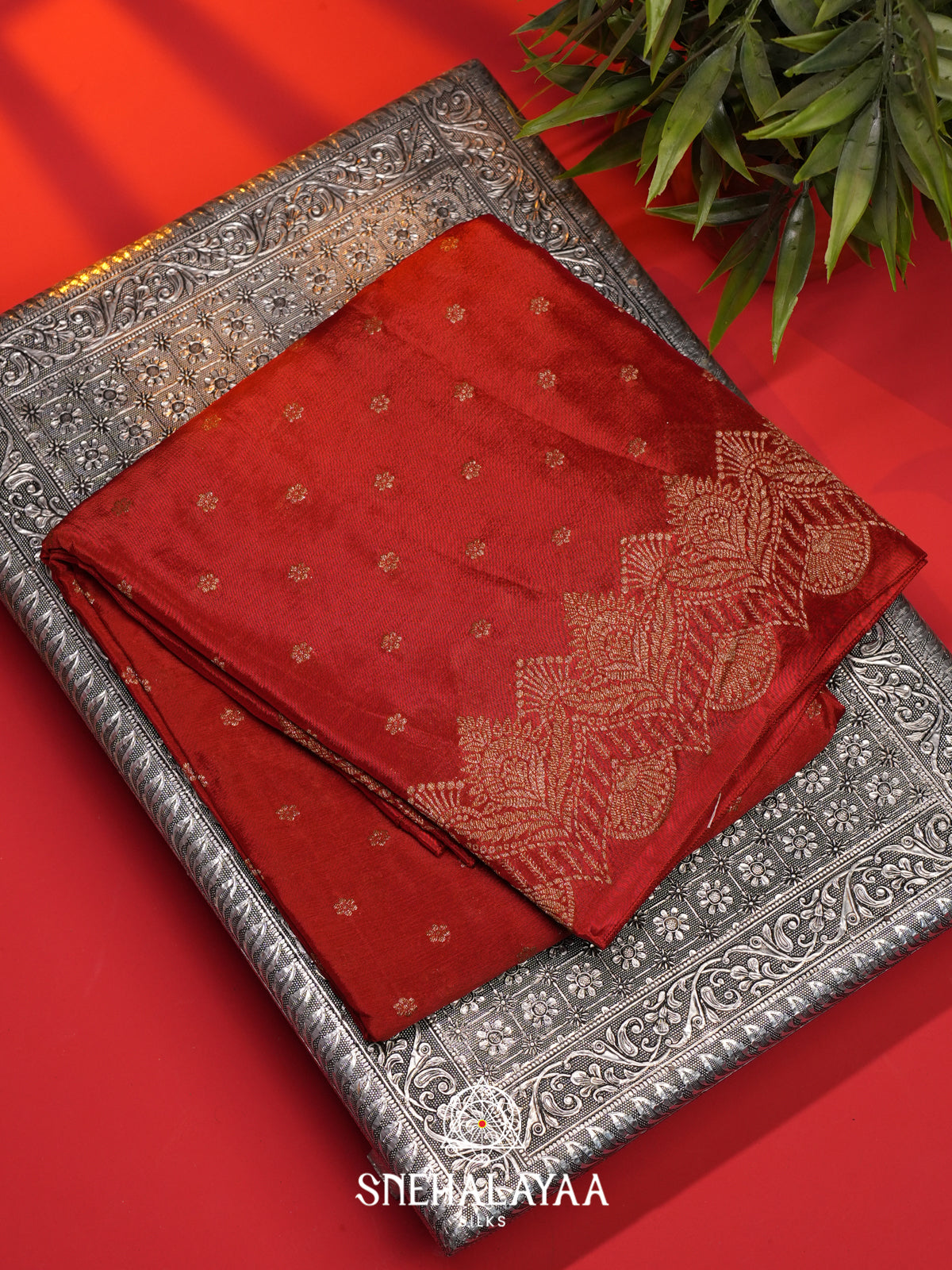 Tomato Red Banaras Saree