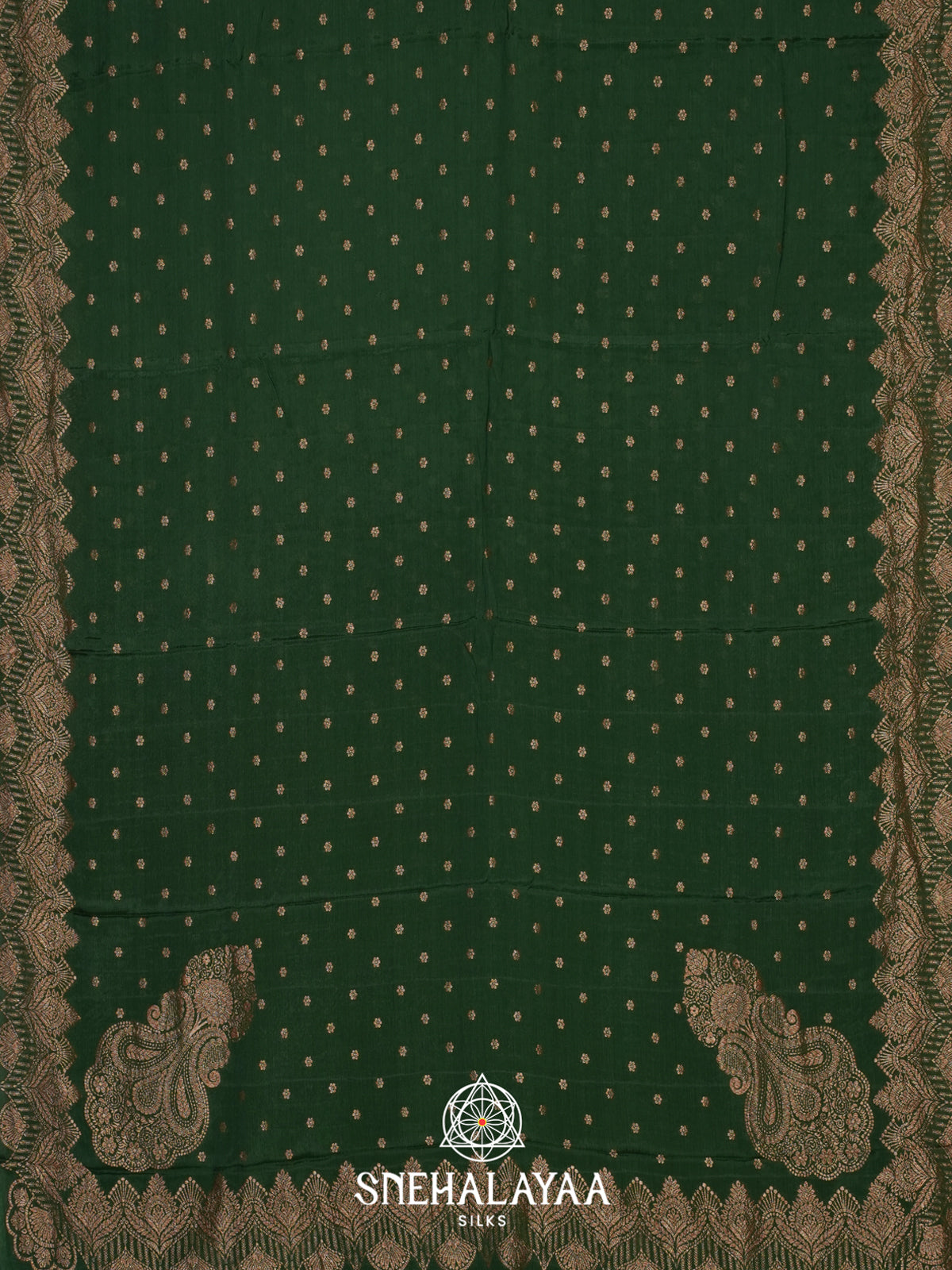 Bottle Green Banaras Saree