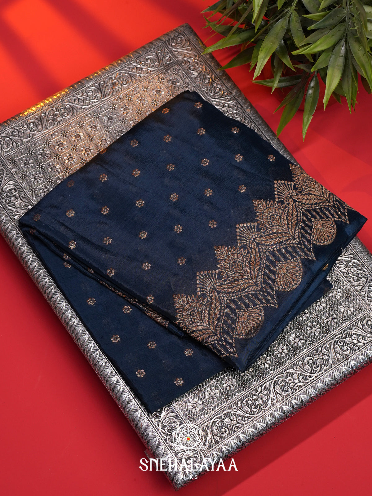 Navy Blue Banaras Saree