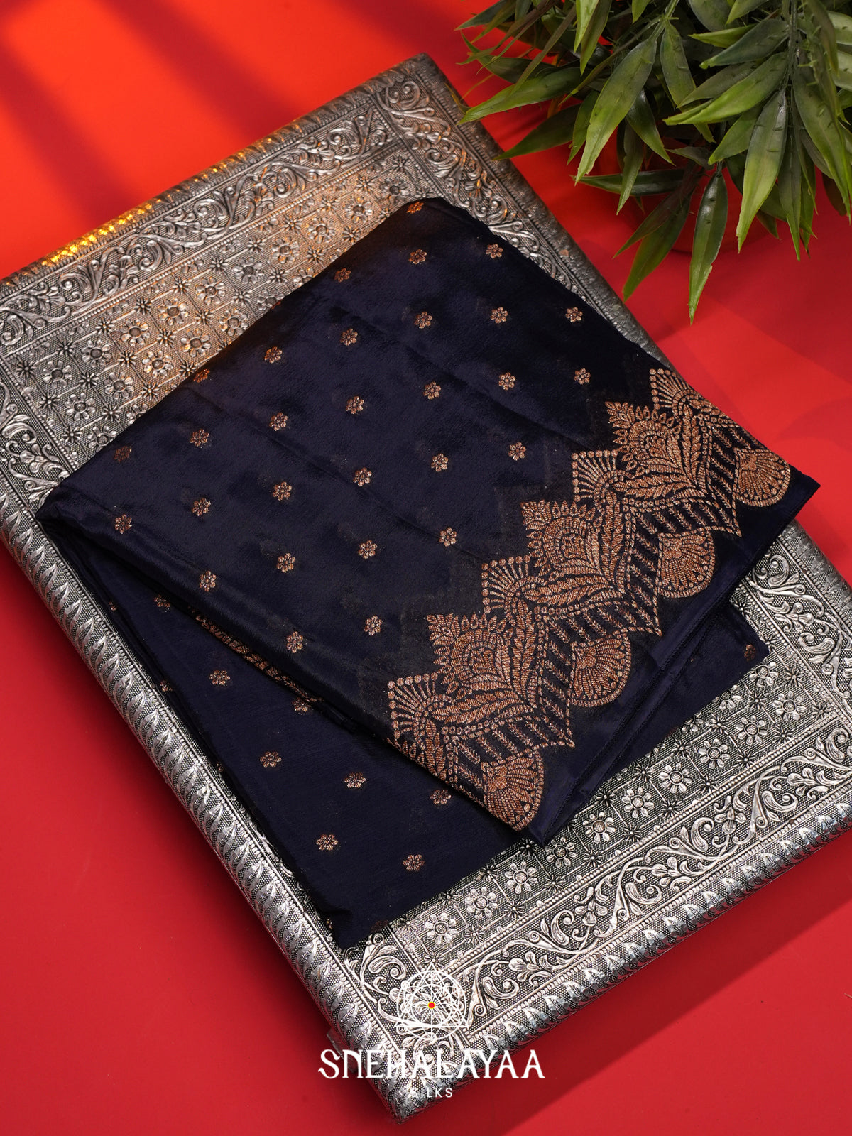 Navy Blue Banaras Saree