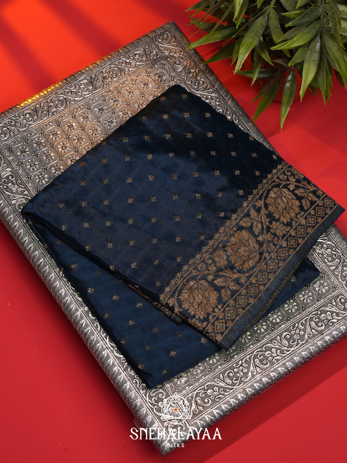 Peacock Blue Banaras Saree